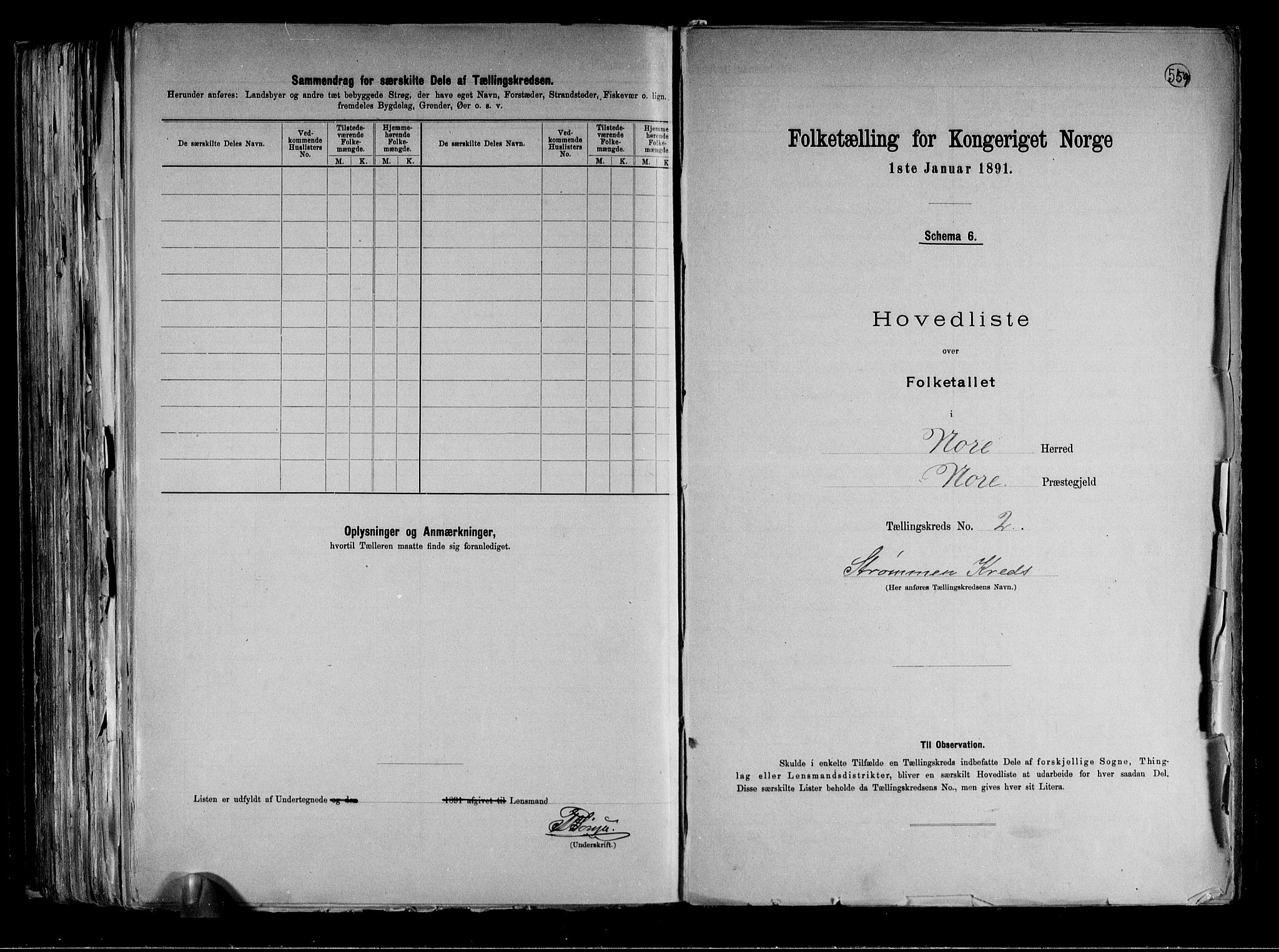 RA, 1891 census for 0633 Nore, 1891, p. 9