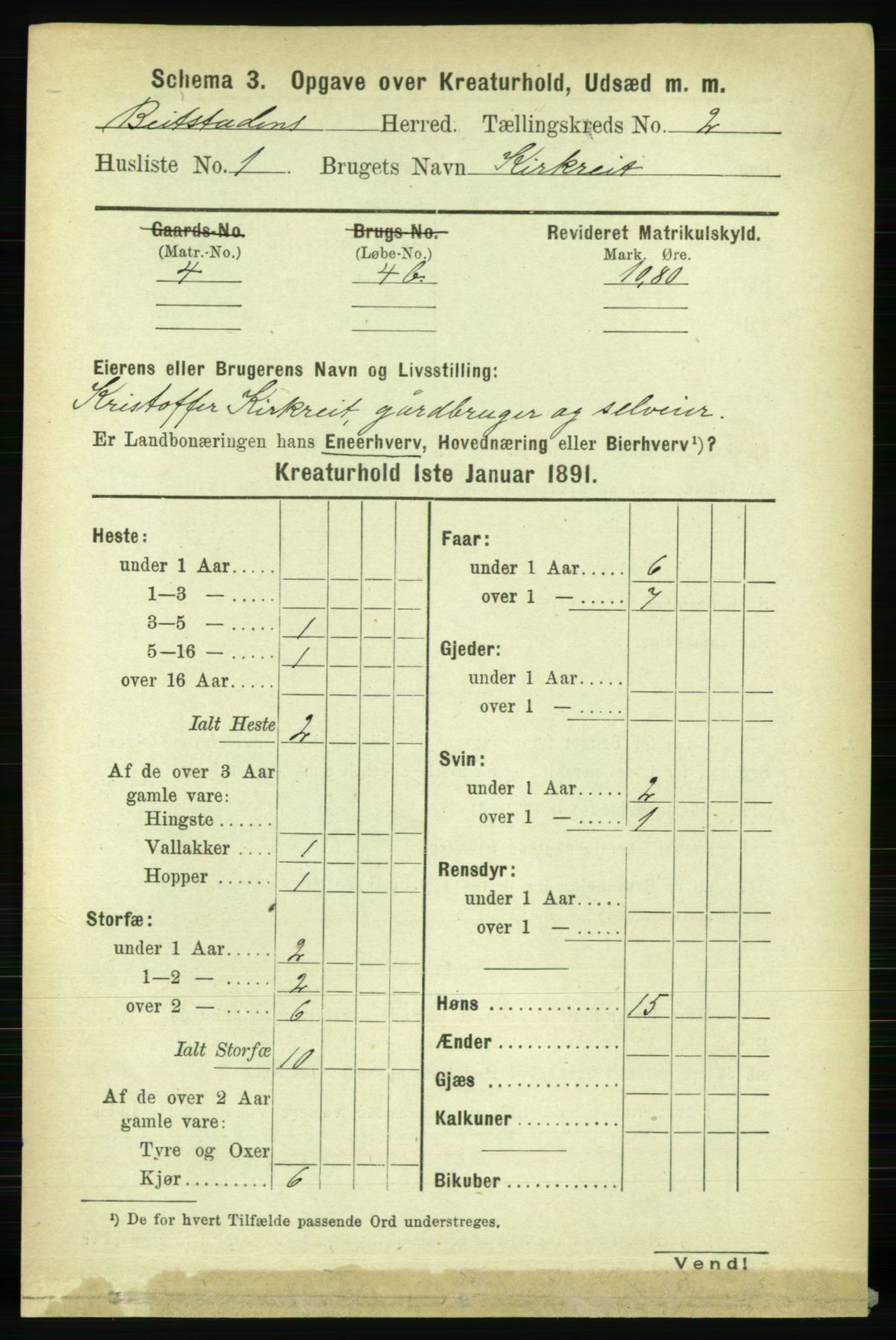 RA, 1891 census for 1727 Beitstad, 1891, p. 5697