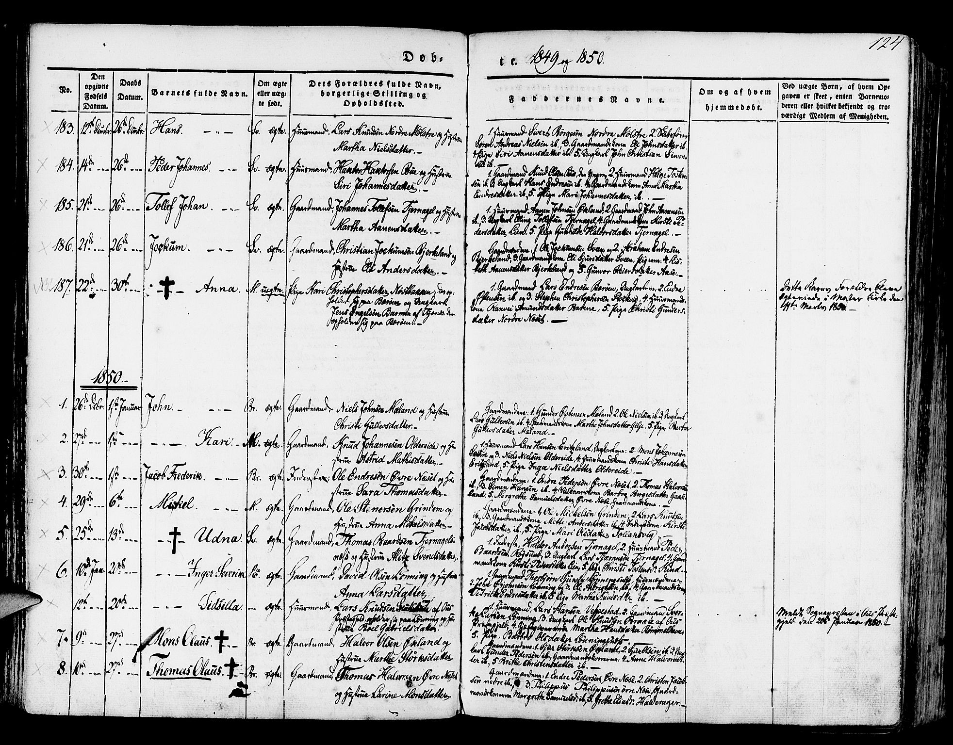 Finnås sokneprestembete, SAB/A-99925/H/Ha/Haa/Haaa/L0006: Parish register (official) no. A 6, 1836-1850, p. 124