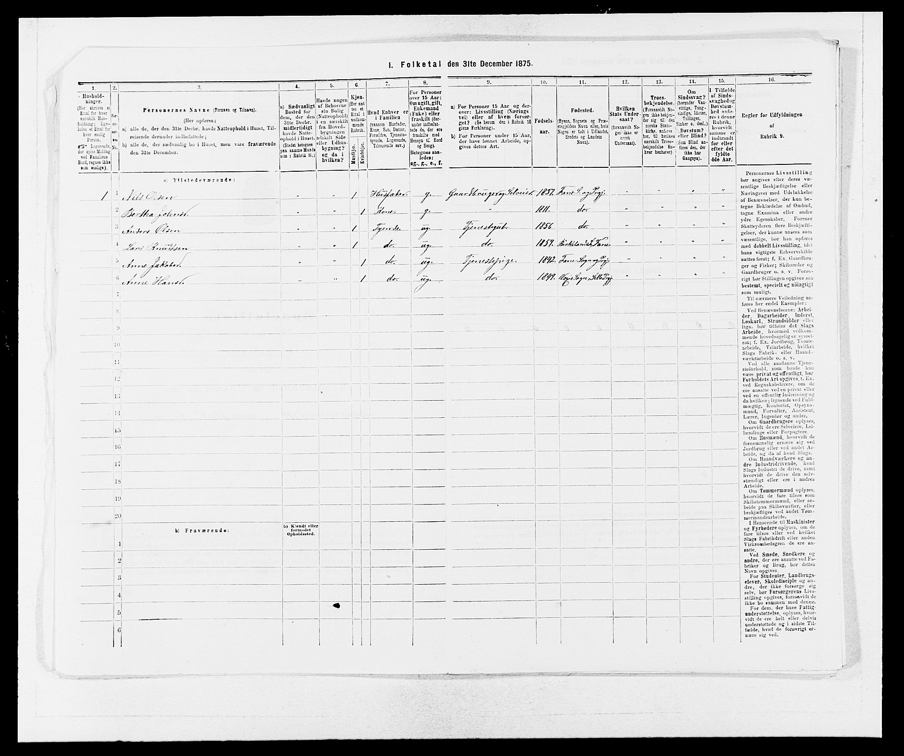 SAB, 1875 census for 1249P Fana, 1875, p. 567