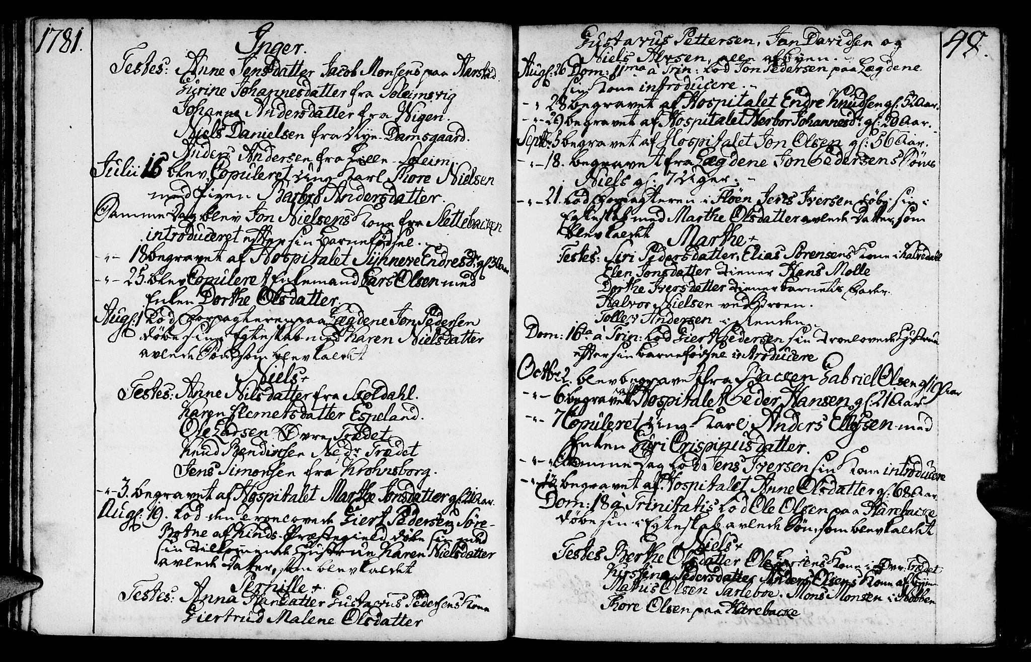 St. Jørgens hospital og Årstad sokneprestembete, AV/SAB-A-99934: Parish register (official) no. A 2, 1766-1814, p. 48