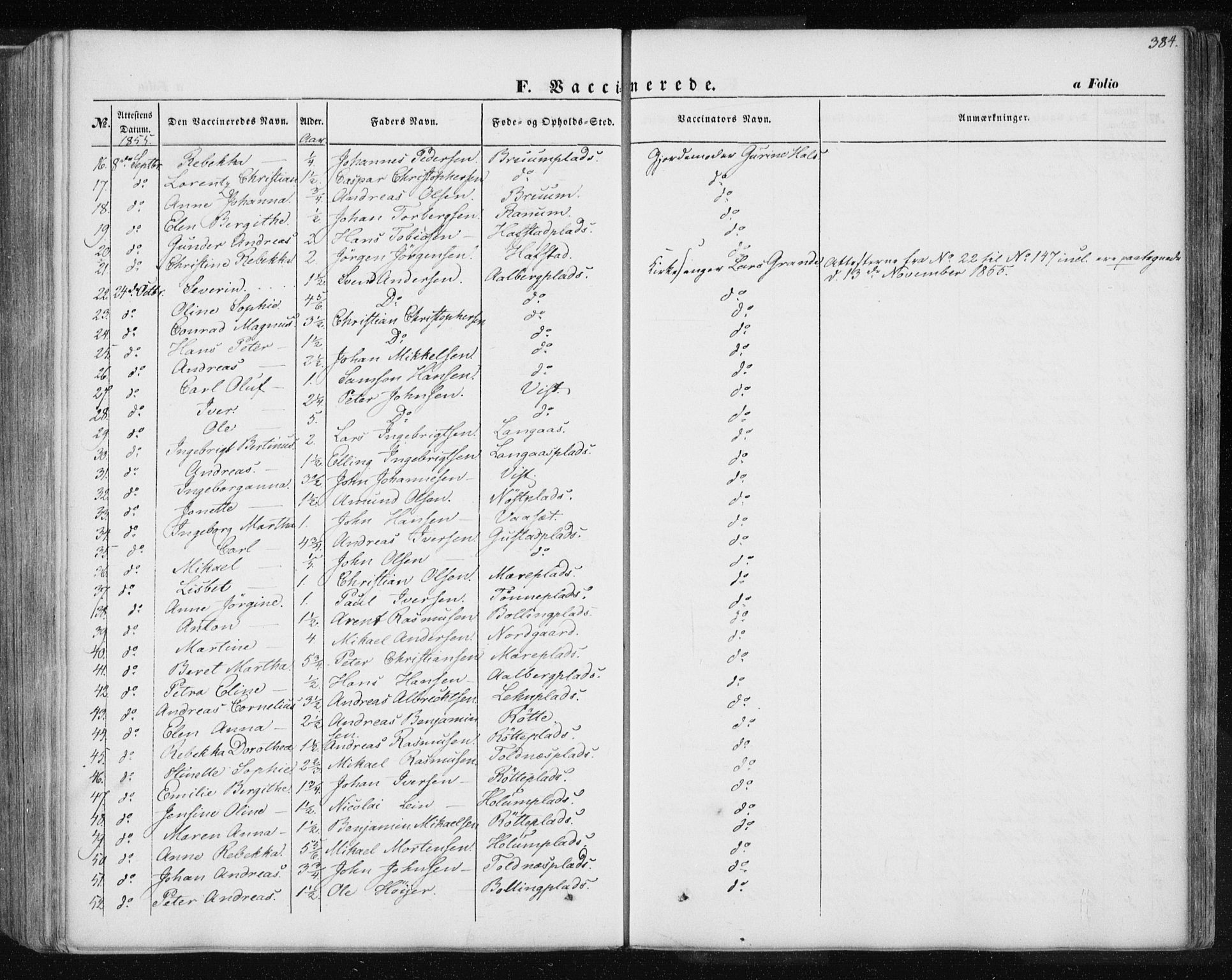 Ministerialprotokoller, klokkerbøker og fødselsregistre - Nord-Trøndelag, SAT/A-1458/735/L0342: Parish register (official) no. 735A07 /1, 1849-1862, p. 384