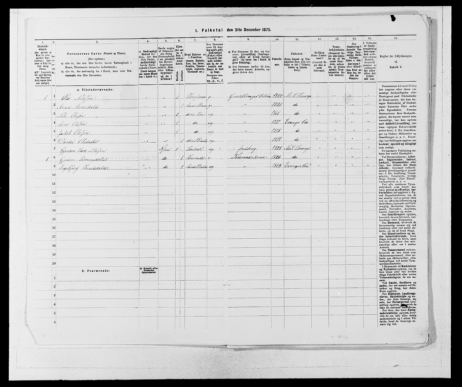 SAB, 1875 census for 1235P Voss, 1875, p. 2001