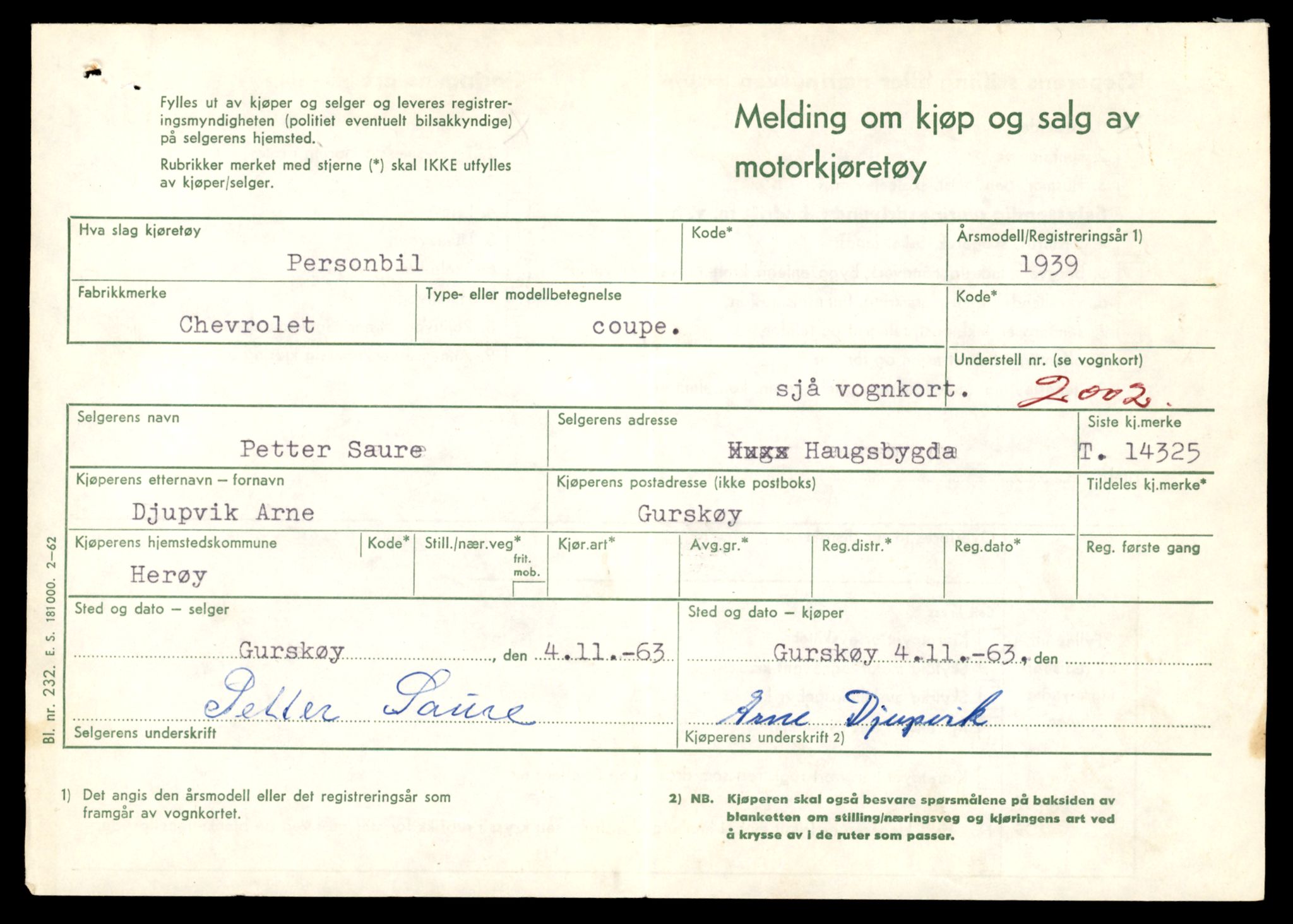 Møre og Romsdal vegkontor - Ålesund trafikkstasjon, AV/SAT-A-4099/F/Fe/L0045: Registreringskort for kjøretøy T 14320 - T 14444, 1927-1998, p. 163