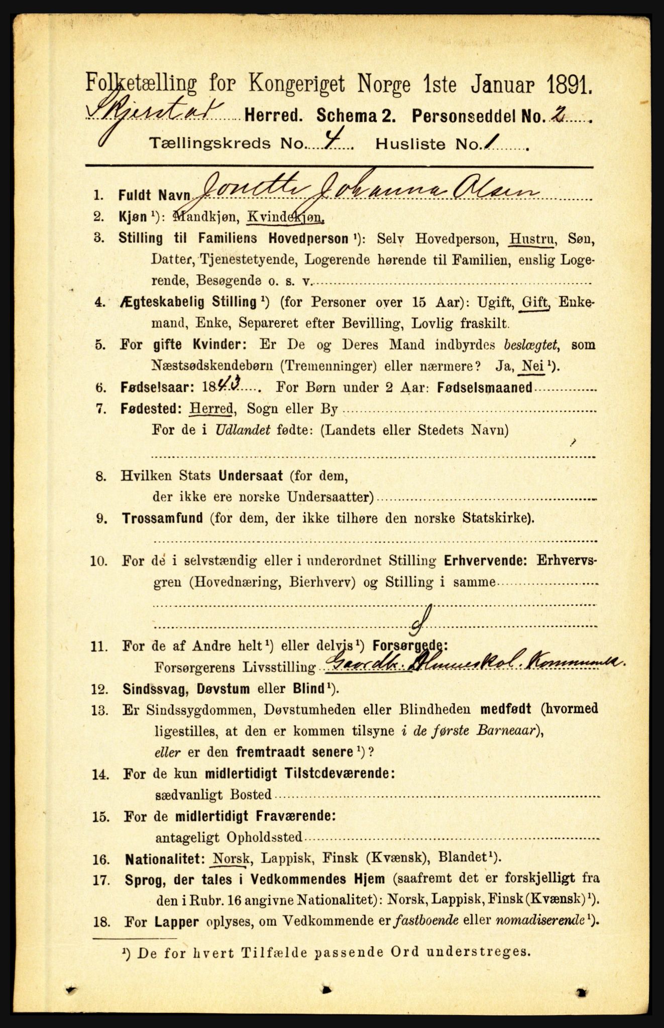 RA, 1891 census for 1842 Skjerstad, 1891, p. 1102