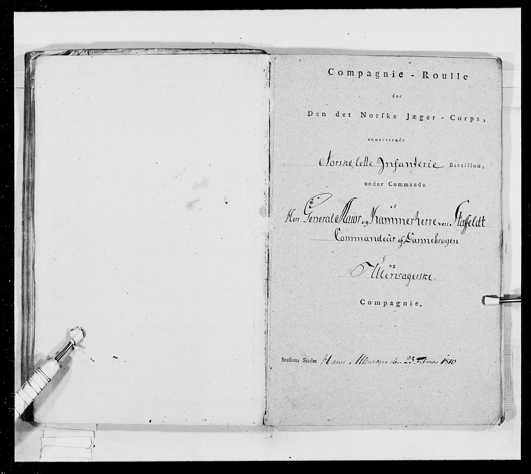 Generalitets- og kommissariatskollegiet, Det kongelige norske kommissariatskollegium, RA/EA-5420/E/Eh/L0024: Norske jegerkorps, 1810-1812, p. 213