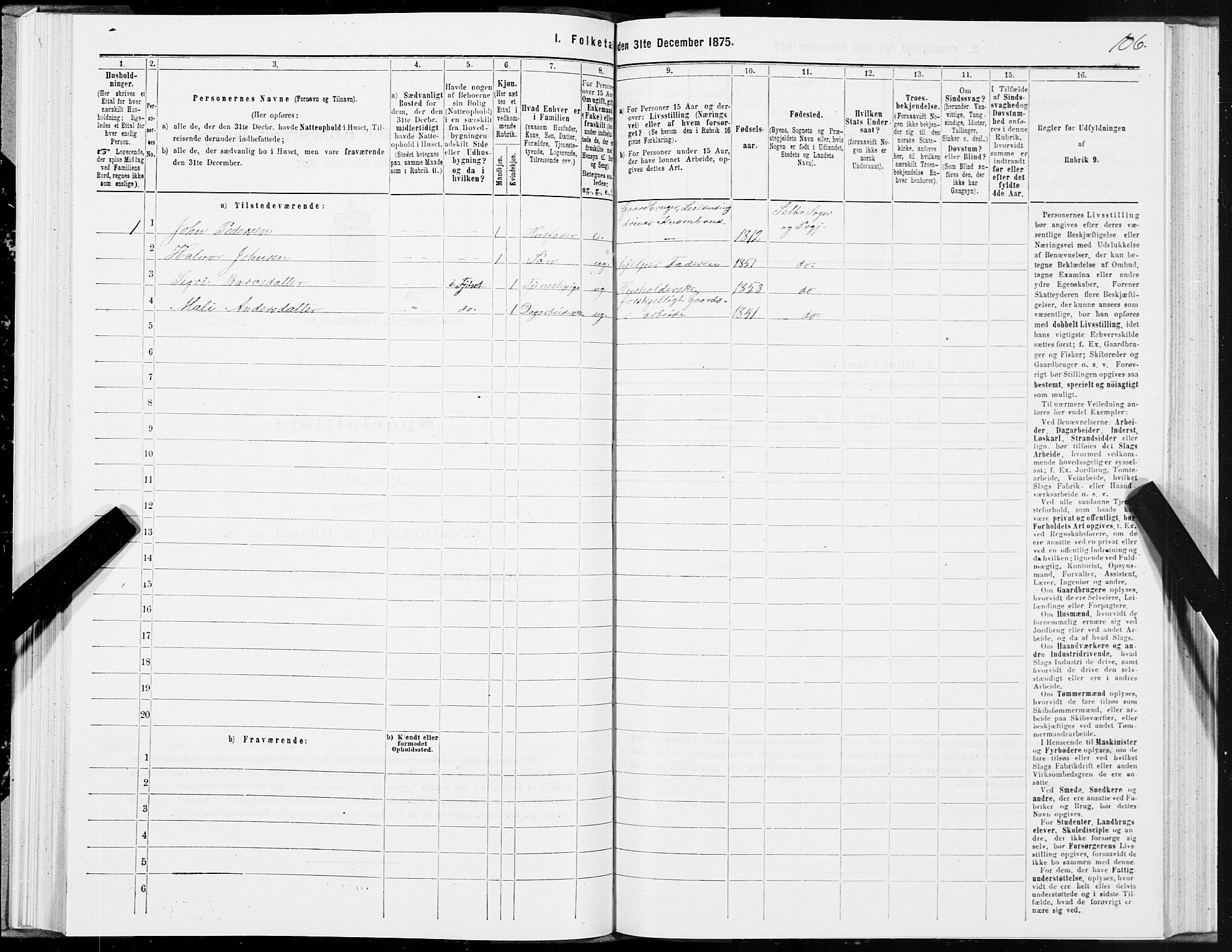 SAT, 1875 census for 1664P Selbu, 1875, p. 4106