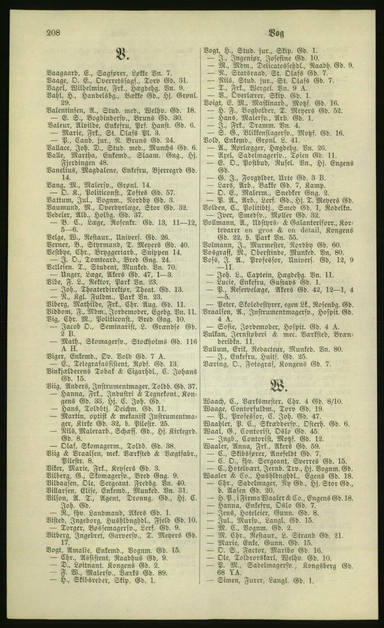 Kristiania/Oslo adressebok, PUBL/-, 1881, p. 208