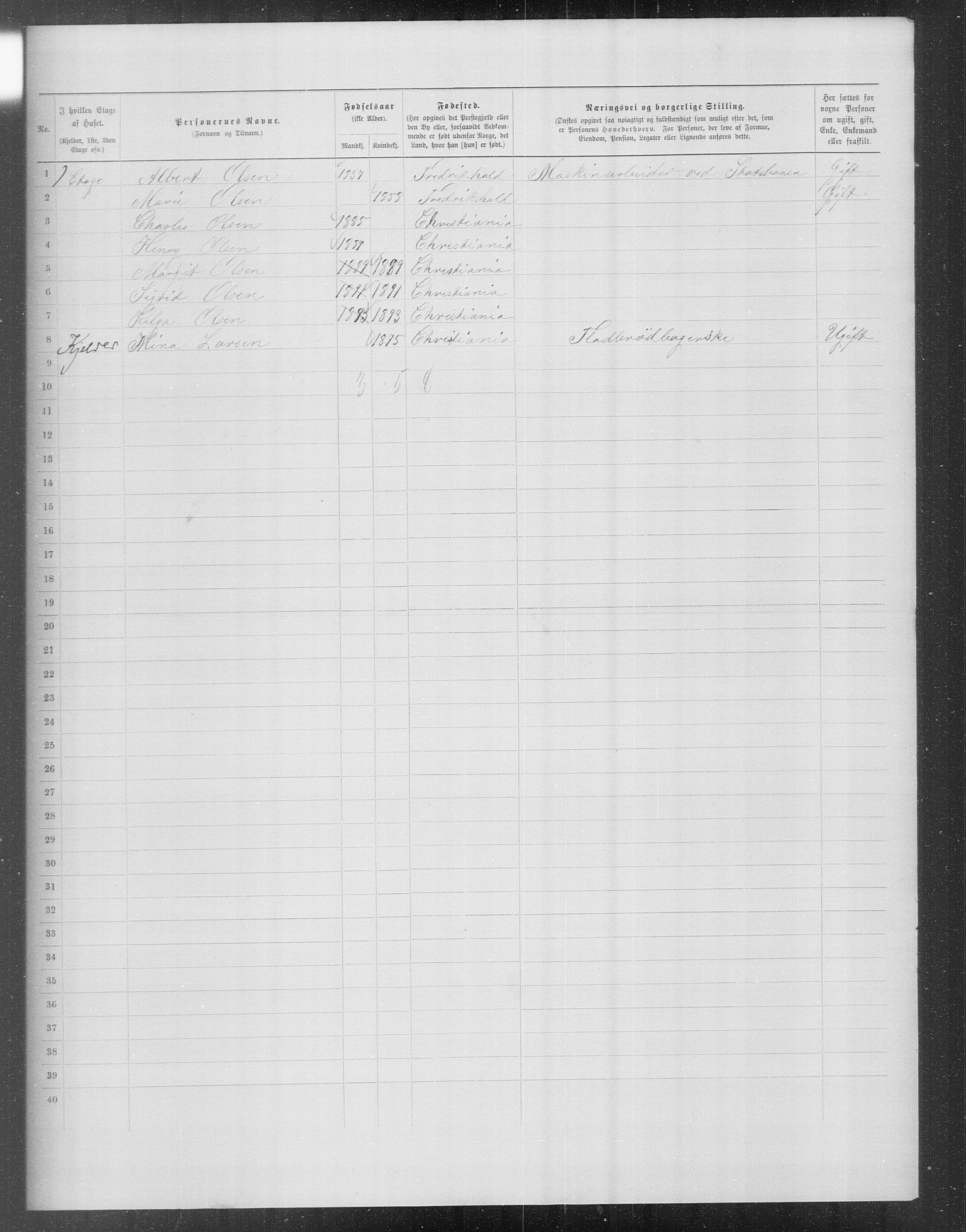 OBA, Municipal Census 1899 for Kristiania, 1899, p. 13794