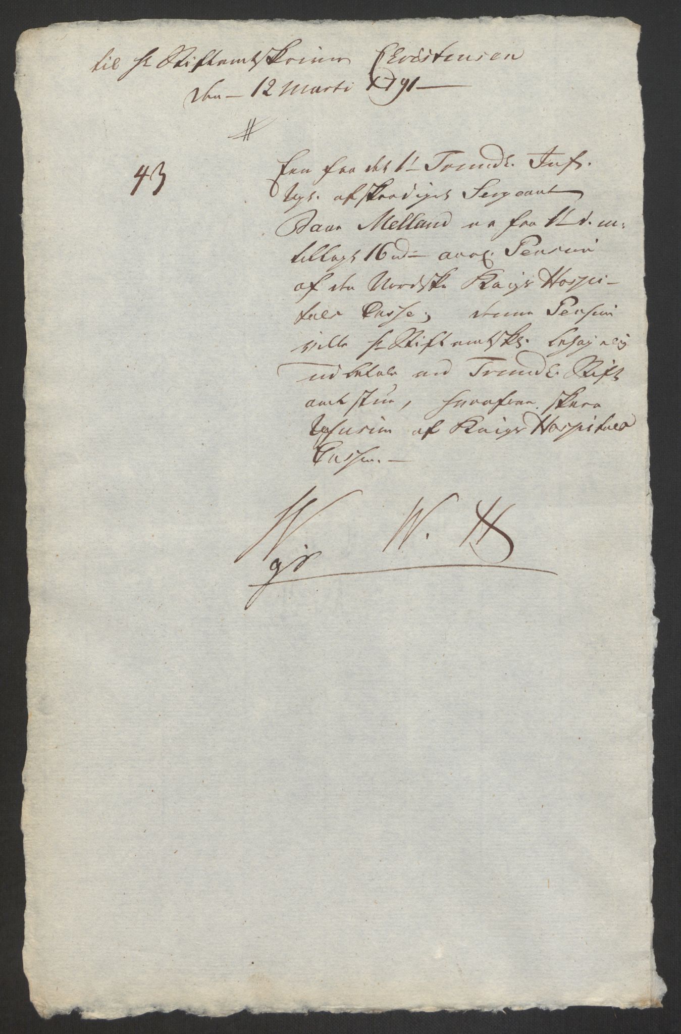 Forsvaret, Den norske kvesthuskasse/krigshospitalkasse, AV/RA-RAFA-1887/F/Fa/L0008: Konsepter, 1790-1793, p. 427