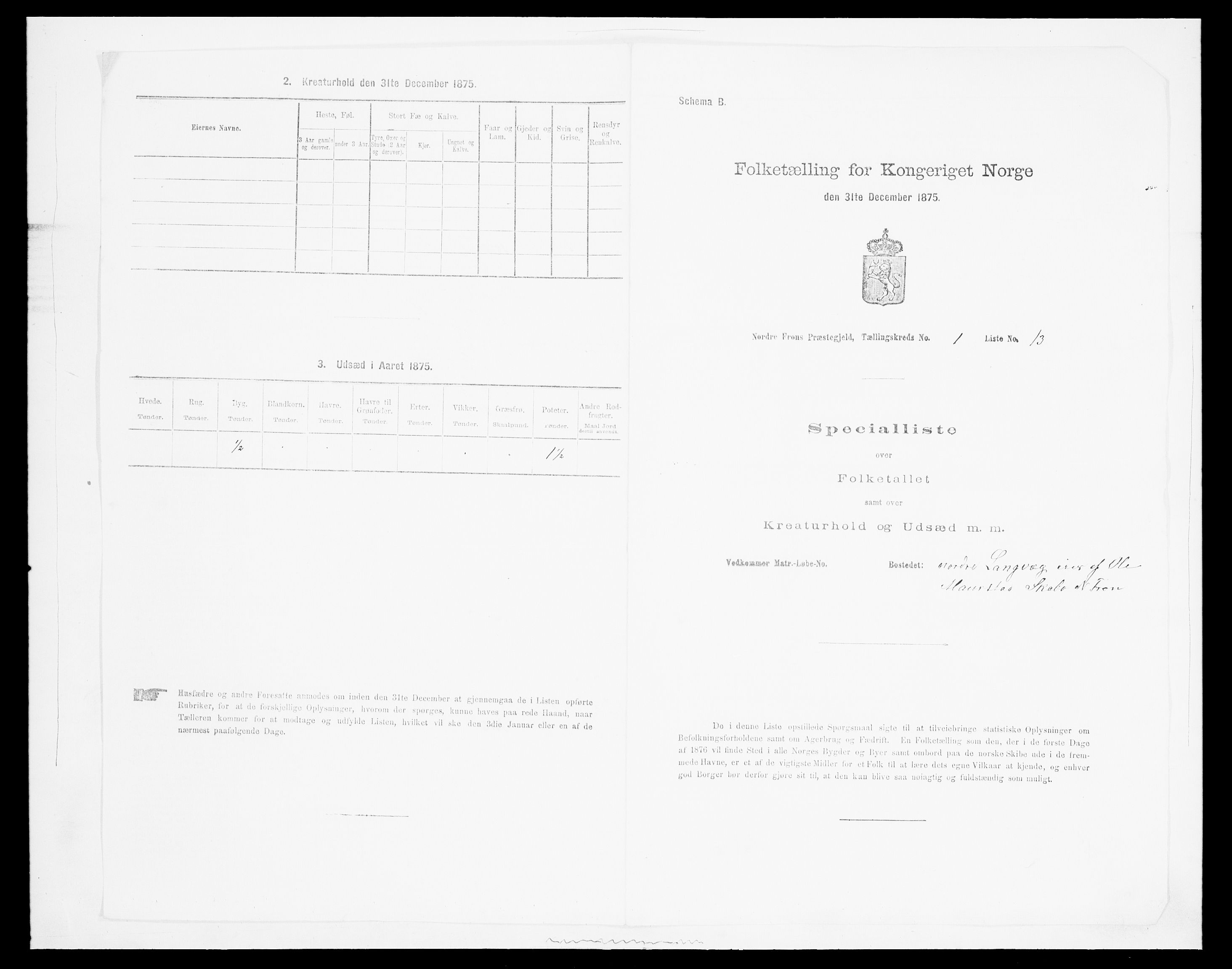 SAH, 1875 census for 0518P Nord-Fron, 1875, p. 135