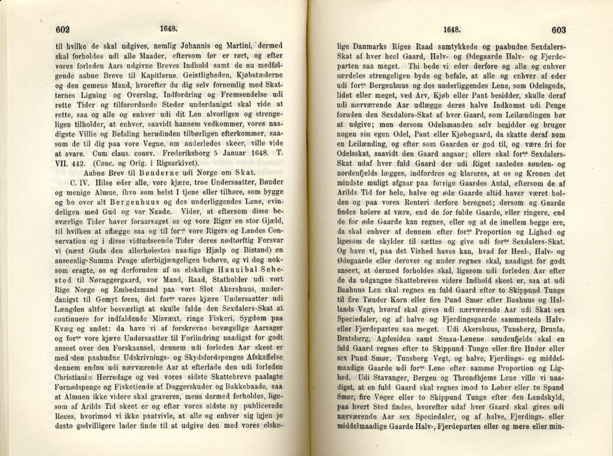 Publikasjoner utgitt av Det Norske Historiske Kildeskriftfond, PUBL/-/-/-: Norske Rigs-Registranter, bind 8, 1641-1648, p. 602-603