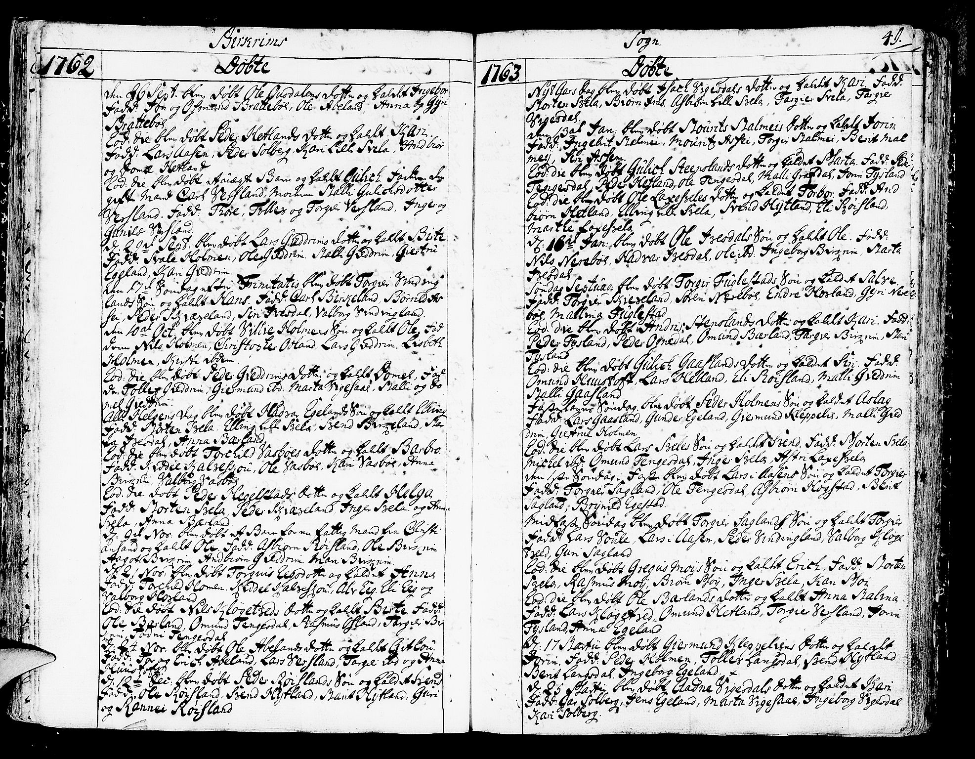 Helleland sokneprestkontor, SAST/A-101810: Parish register (official) no. A 2 /2, 1762-1791, p. 49