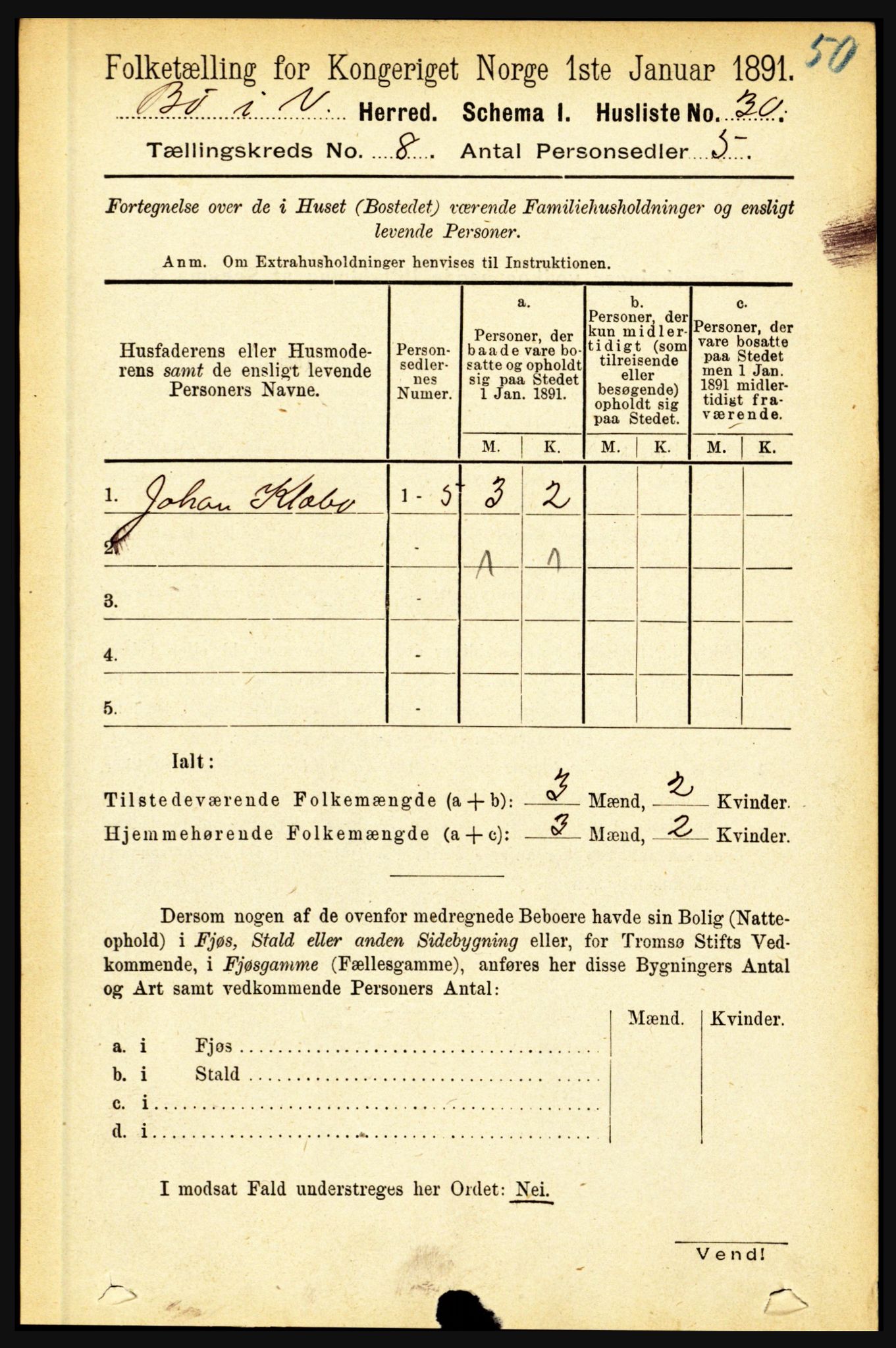 RA, 1891 census for 1867 Bø, 1891, p. 2976