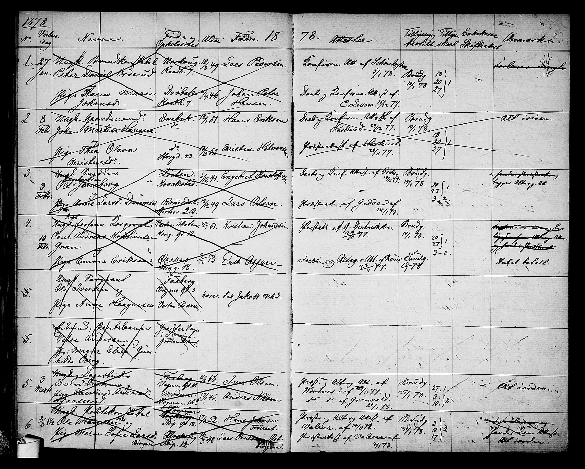 Oslo domkirke Kirkebøker, AV/SAO-A-10752/H/Ha/L0003: Banns register no. 3, 1870-1888