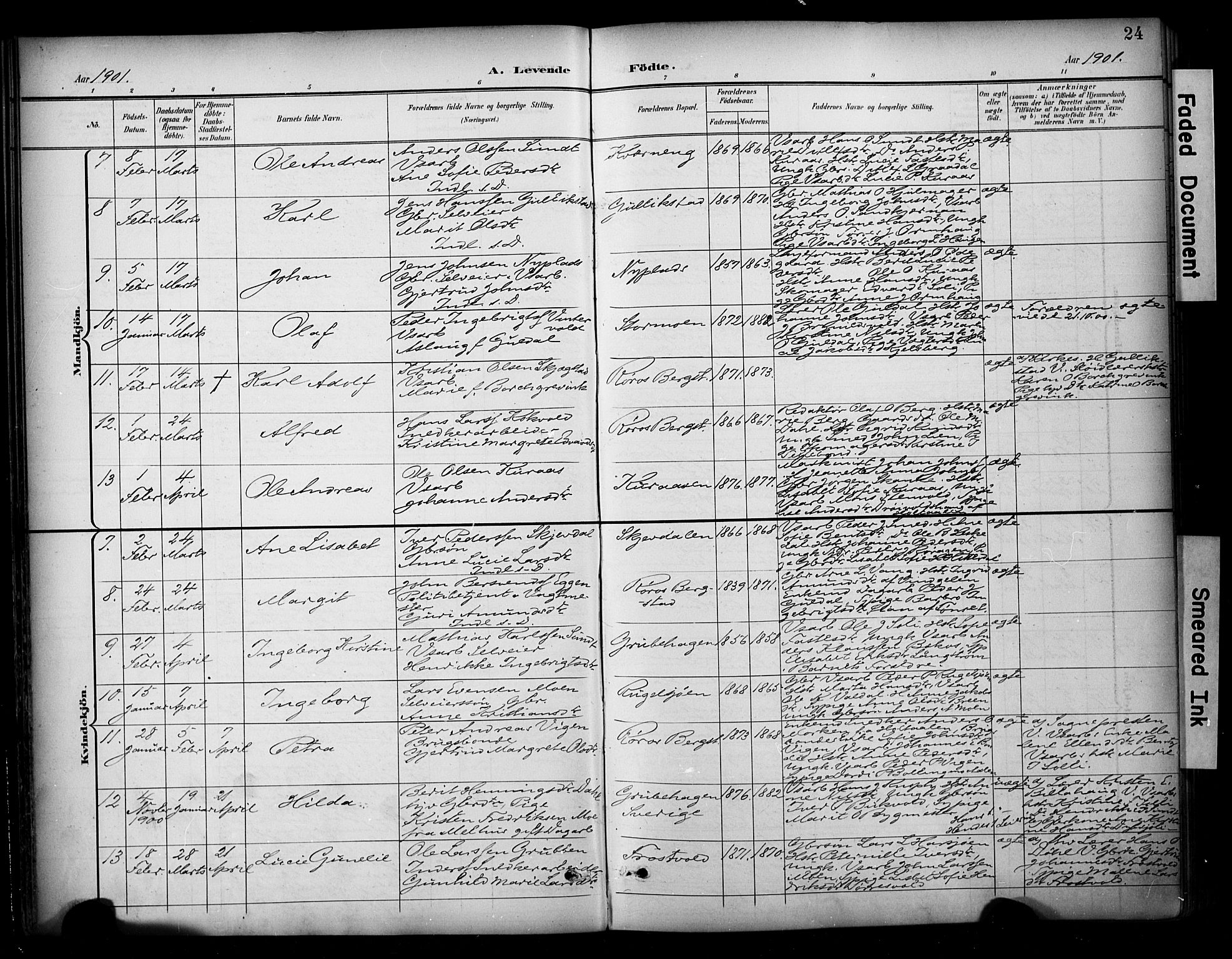 Ministerialprotokoller, klokkerbøker og fødselsregistre - Sør-Trøndelag, AV/SAT-A-1456/681/L0936: Parish register (official) no. 681A14, 1899-1908, p. 24