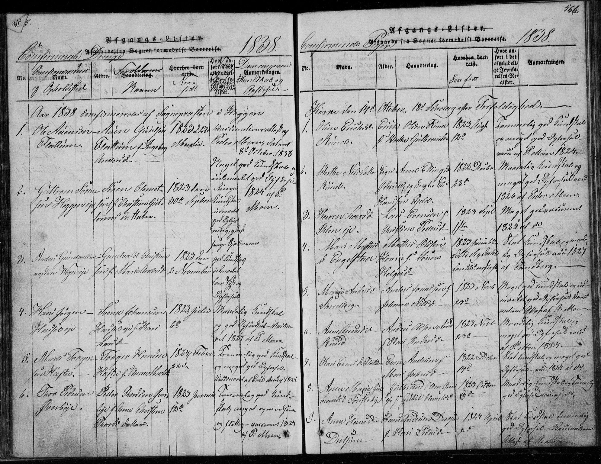 Modum kirkebøker, SAKO/A-234/G/Ga/L0003: Parish register (copy) no. I 3, 1832-1842, p. 565-566