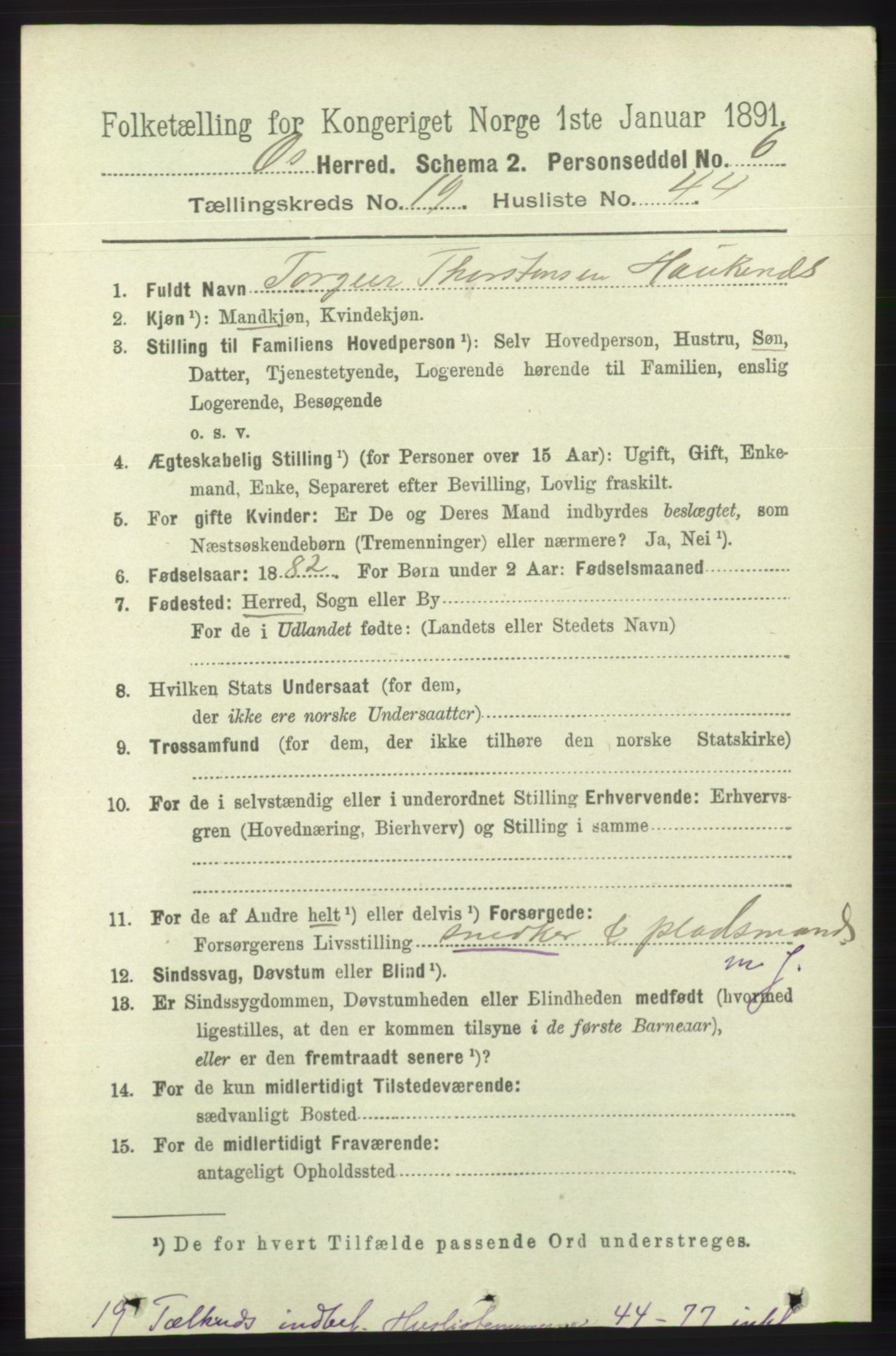 RA, 1891 census for 1243 Os, 1891, p. 4202