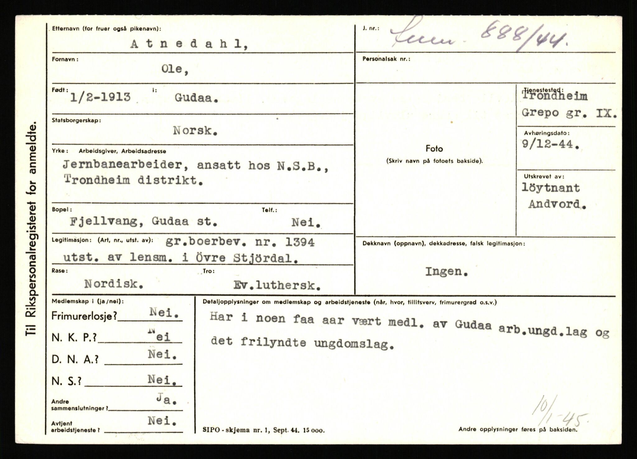 Statspolitiet - Hovedkontoret / Osloavdelingen, AV/RA-S-1329/C/Ca/L0002: Arneberg - Brand, 1943-1945, p. 590