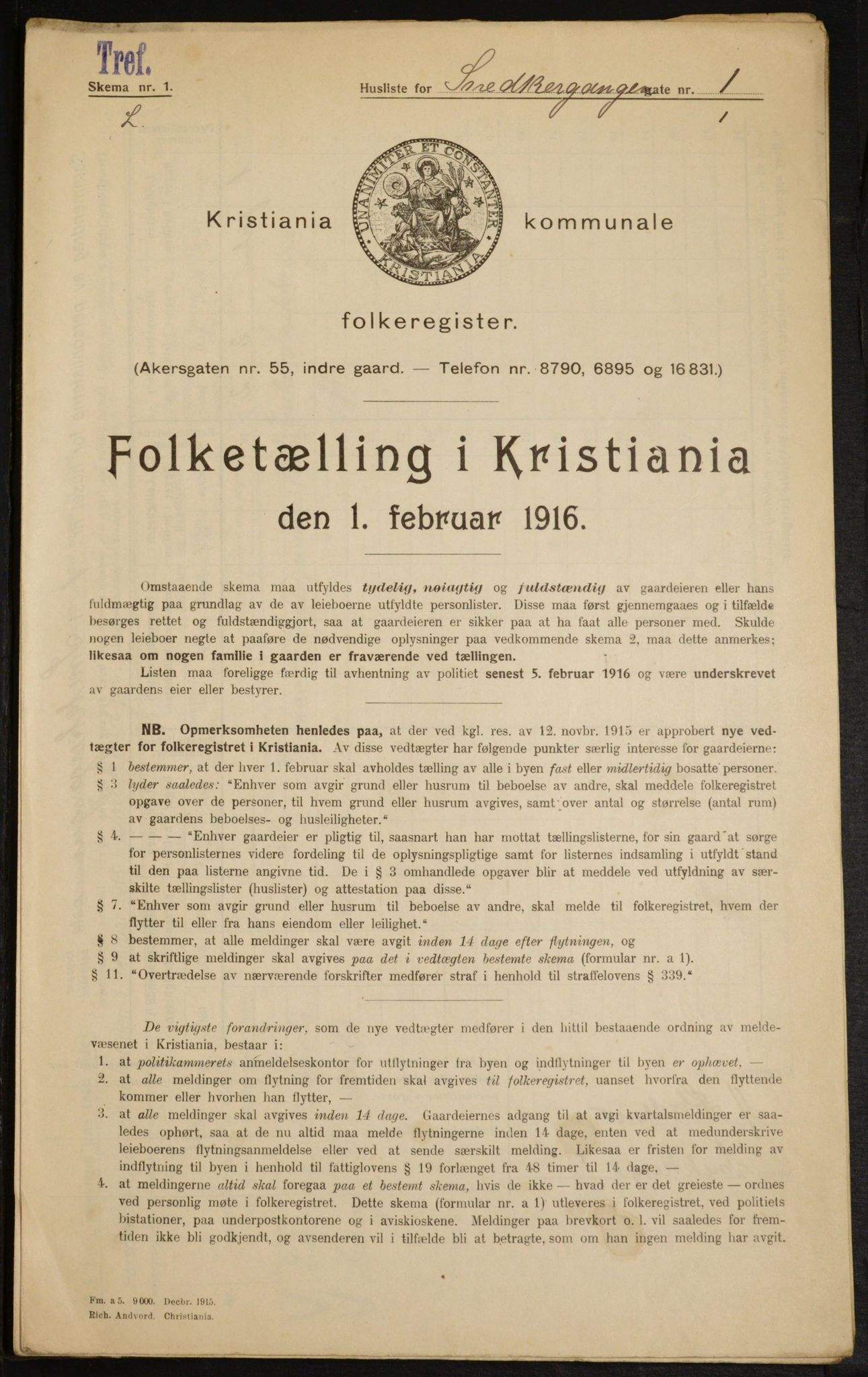 OBA, Municipal Census 1916 for Kristiania, 1916, p. 100406