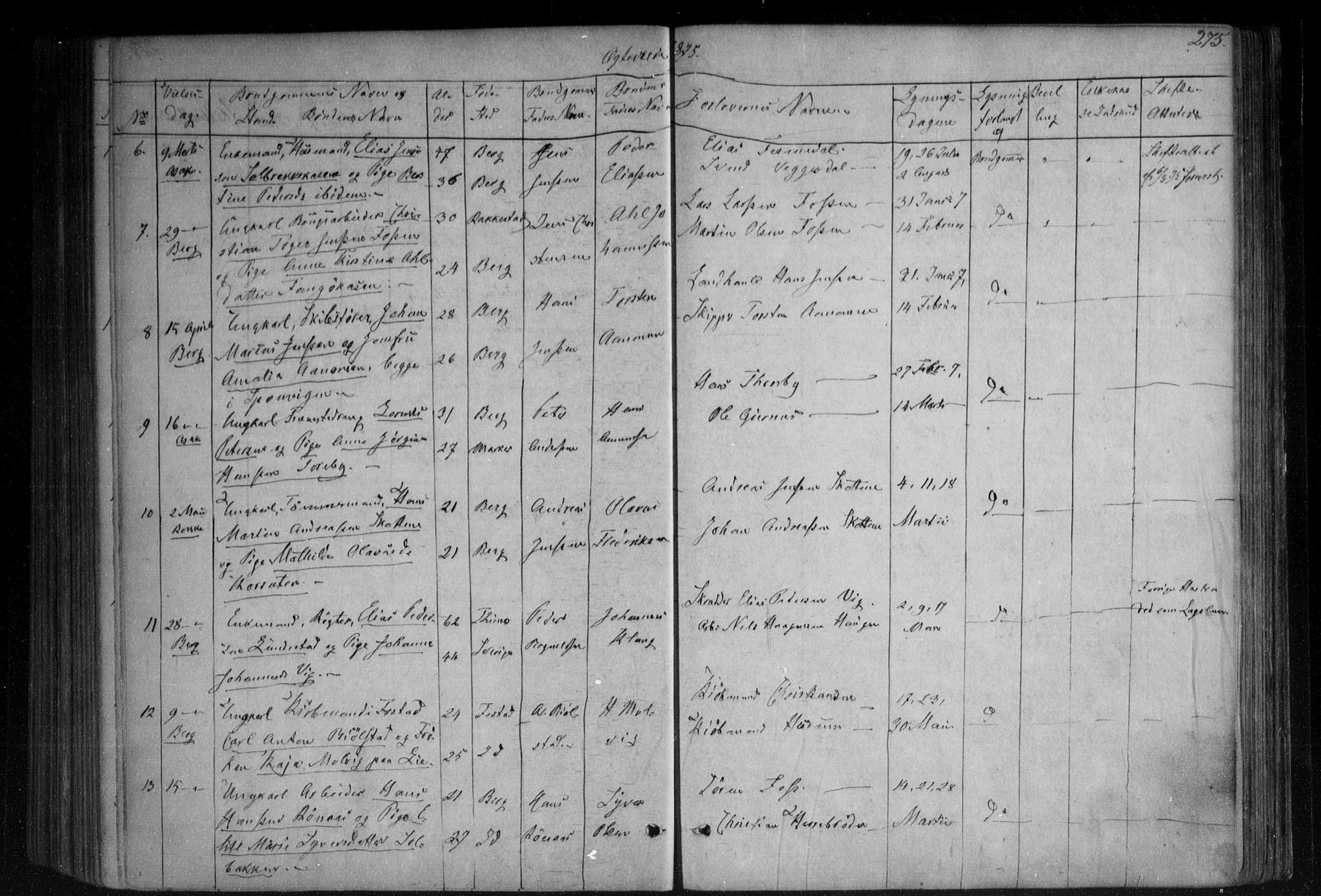Berg prestekontor Kirkebøker, SAO/A-10902/F/Fa/L0005: Parish register (official) no. I 5, 1861-1877, p. 275