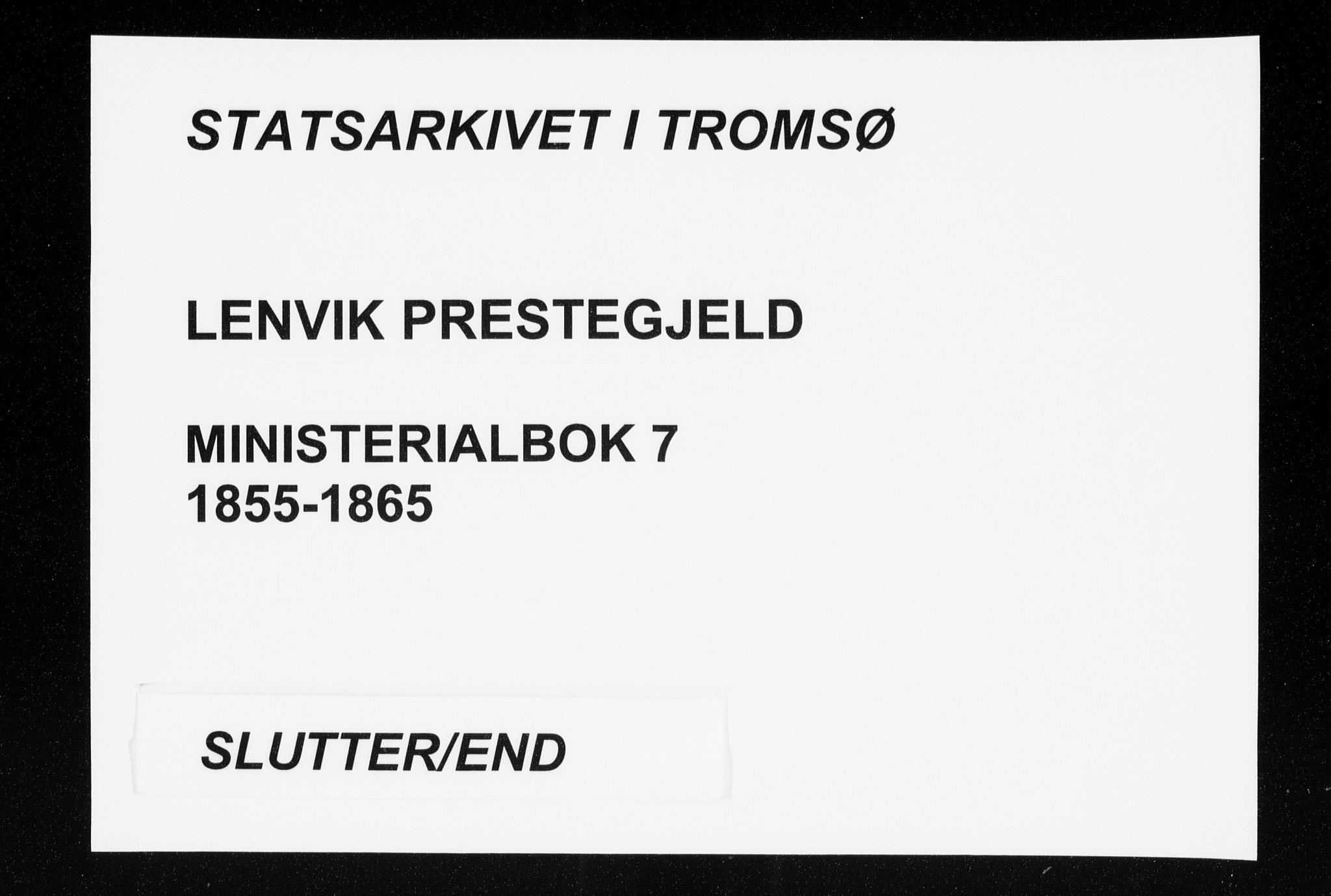 Lenvik sokneprestembete, AV/SATØ-S-1310/H/Ha/Haa/L0007kirke: Parish register (official) no. 7, 1855-1865