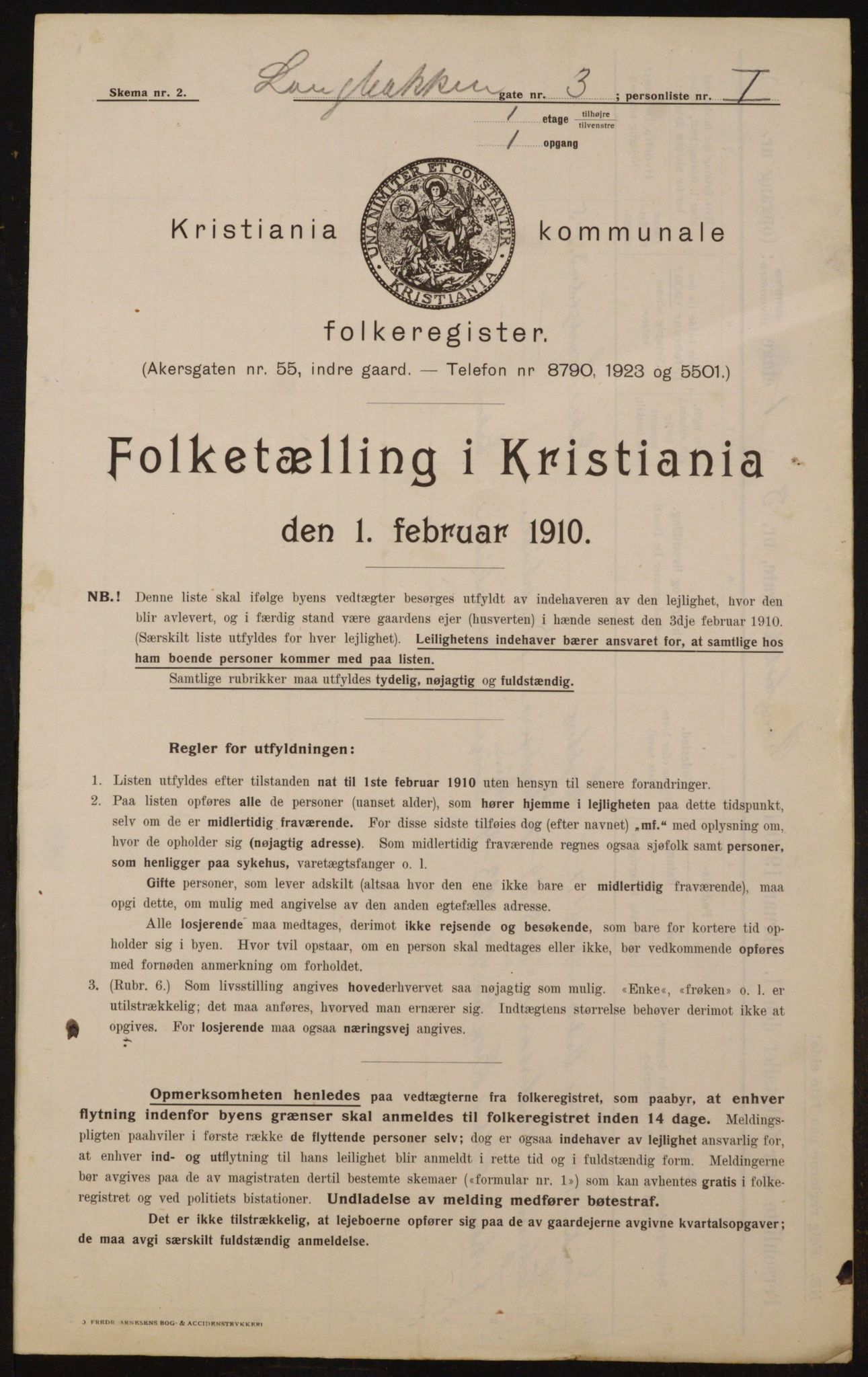 OBA, Municipal Census 1910 for Kristiania, 1910, p. 54334