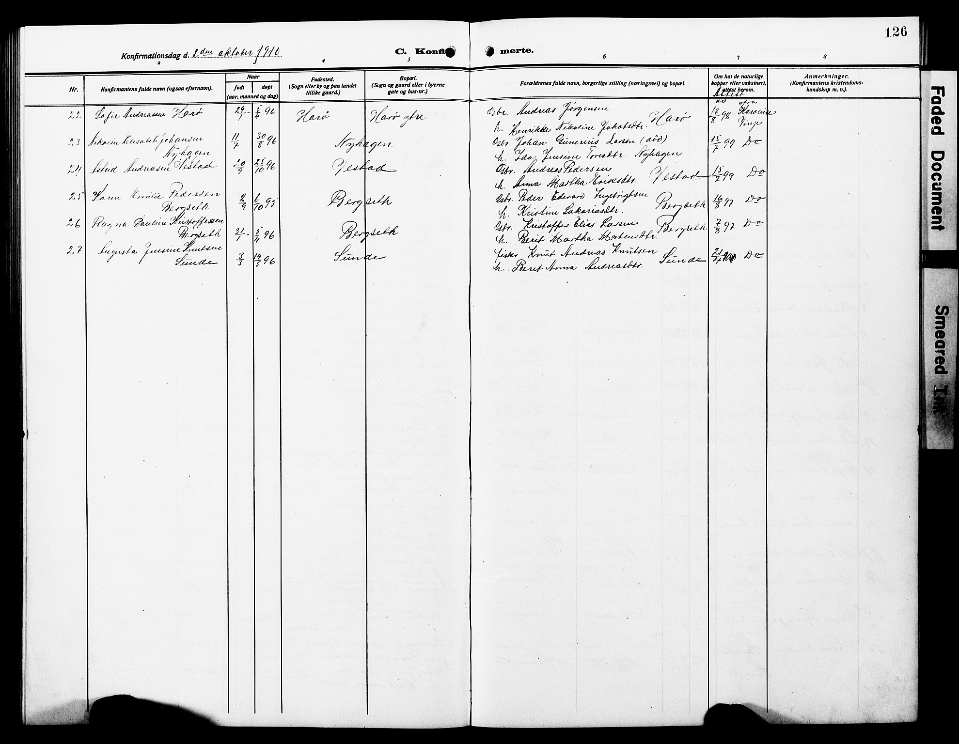 Ministerialprotokoller, klokkerbøker og fødselsregistre - Møre og Romsdal, SAT/A-1454/566/L0774: Parish register (copy) no. 566C03, 1910-1929, p. 126