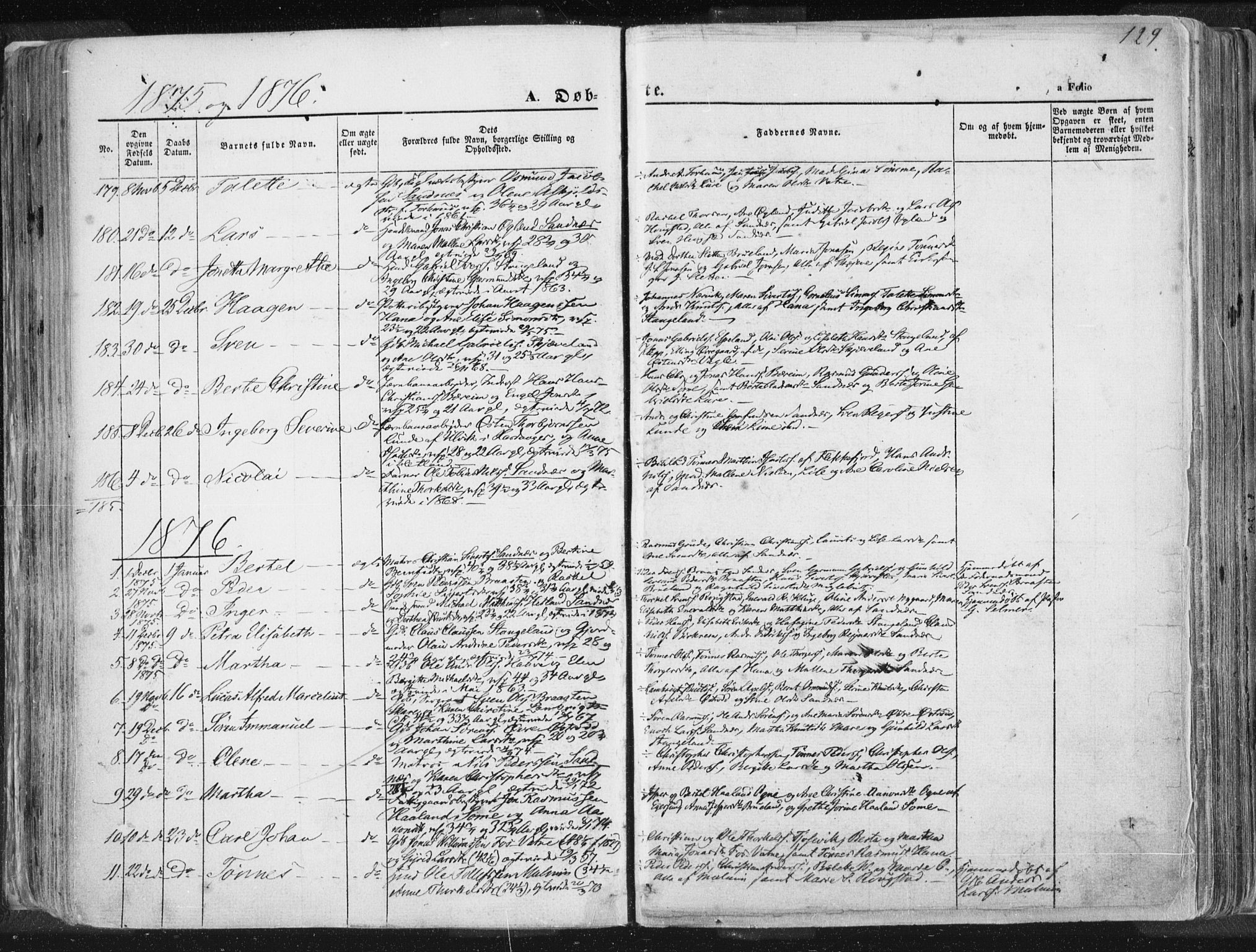 Høyland sokneprestkontor, AV/SAST-A-101799/001/30BA/L0010: Parish register (official) no. A 9.1, 1857-1877, p. 129