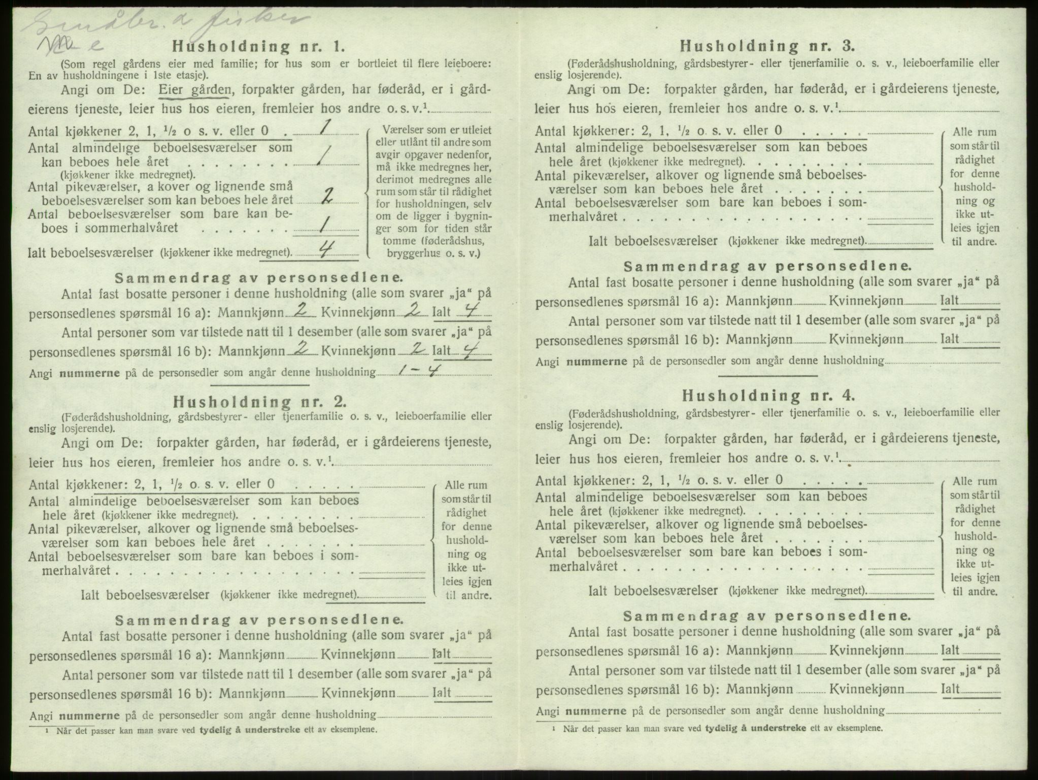 SAB, 1920 census for Bremanger, 1920, p. 274