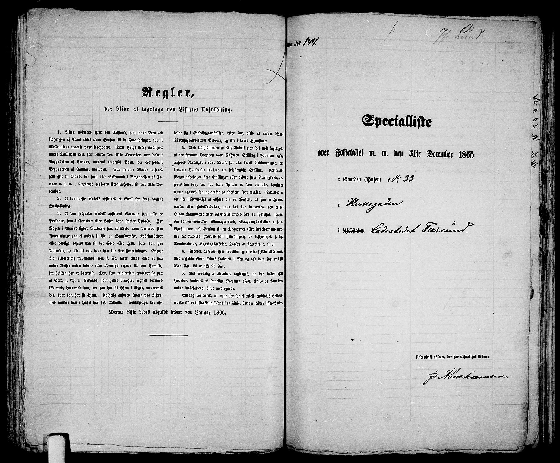 RA, 1865 census for Vanse/Farsund, 1865, p. 294