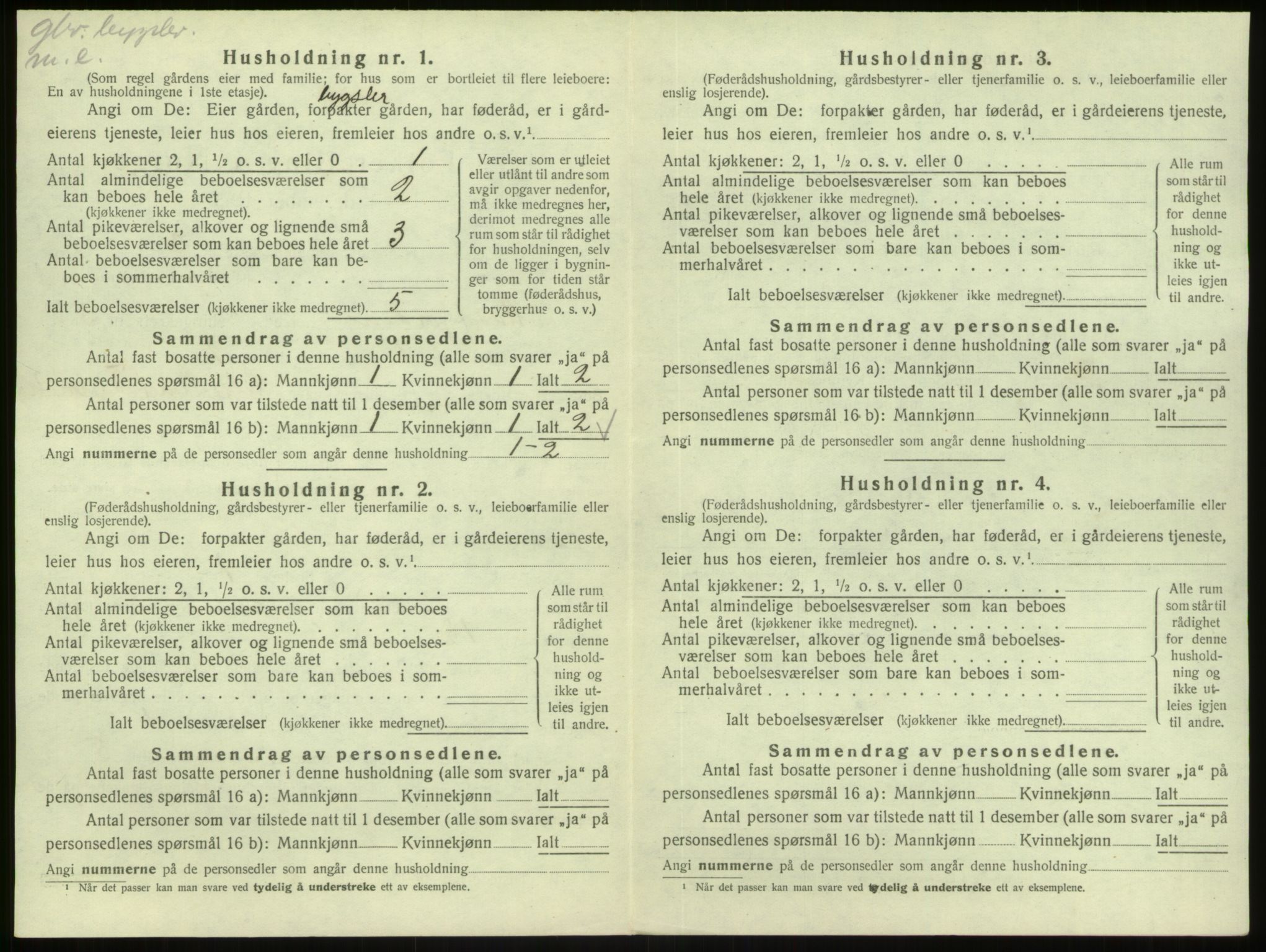 SAB, 1920 census for Masfjorden, 1920, p. 161