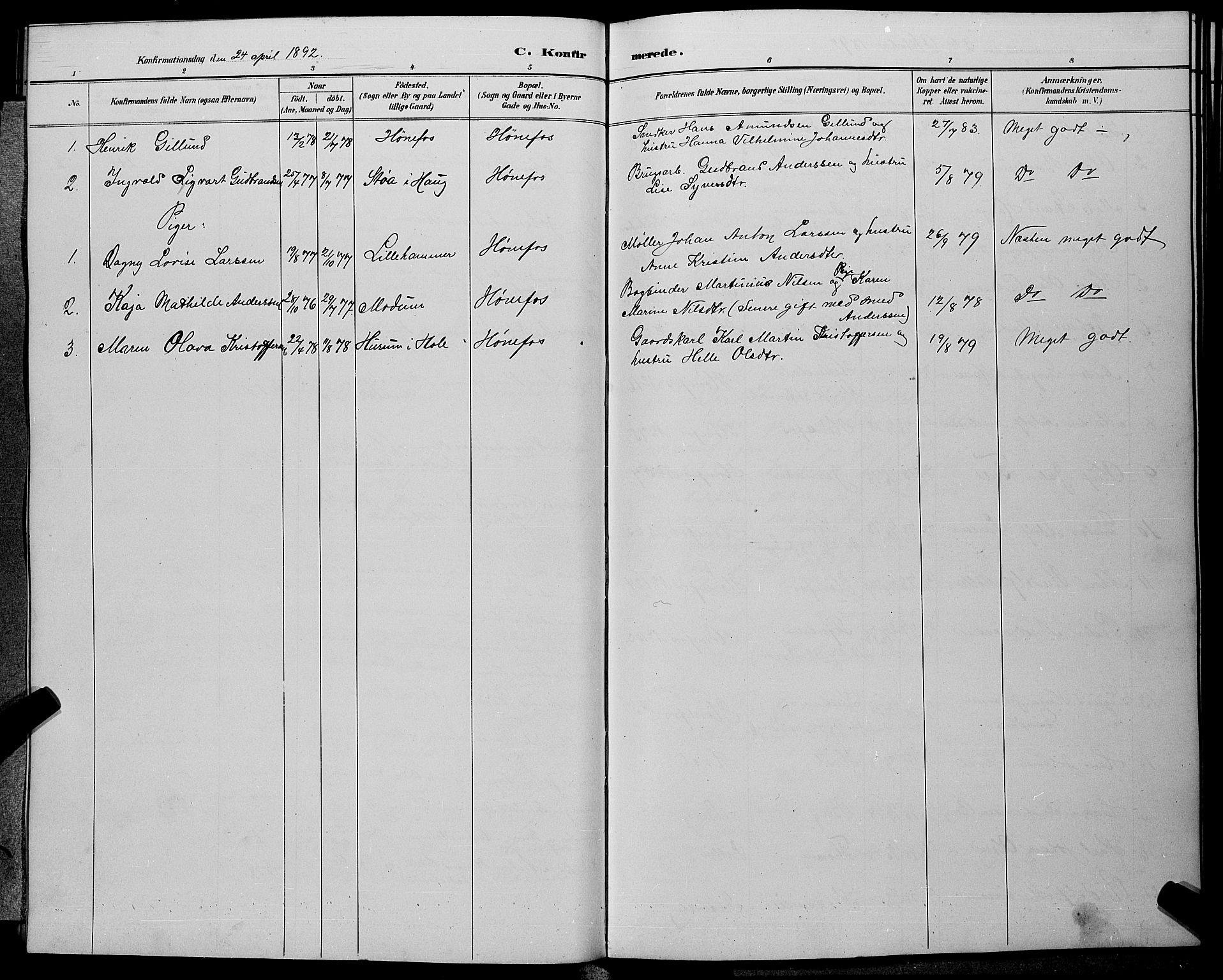 Hønefoss kirkebøker, SAKO/A-609/G/Ga/L0002: Parish register (copy) no. 2, 1888-1904