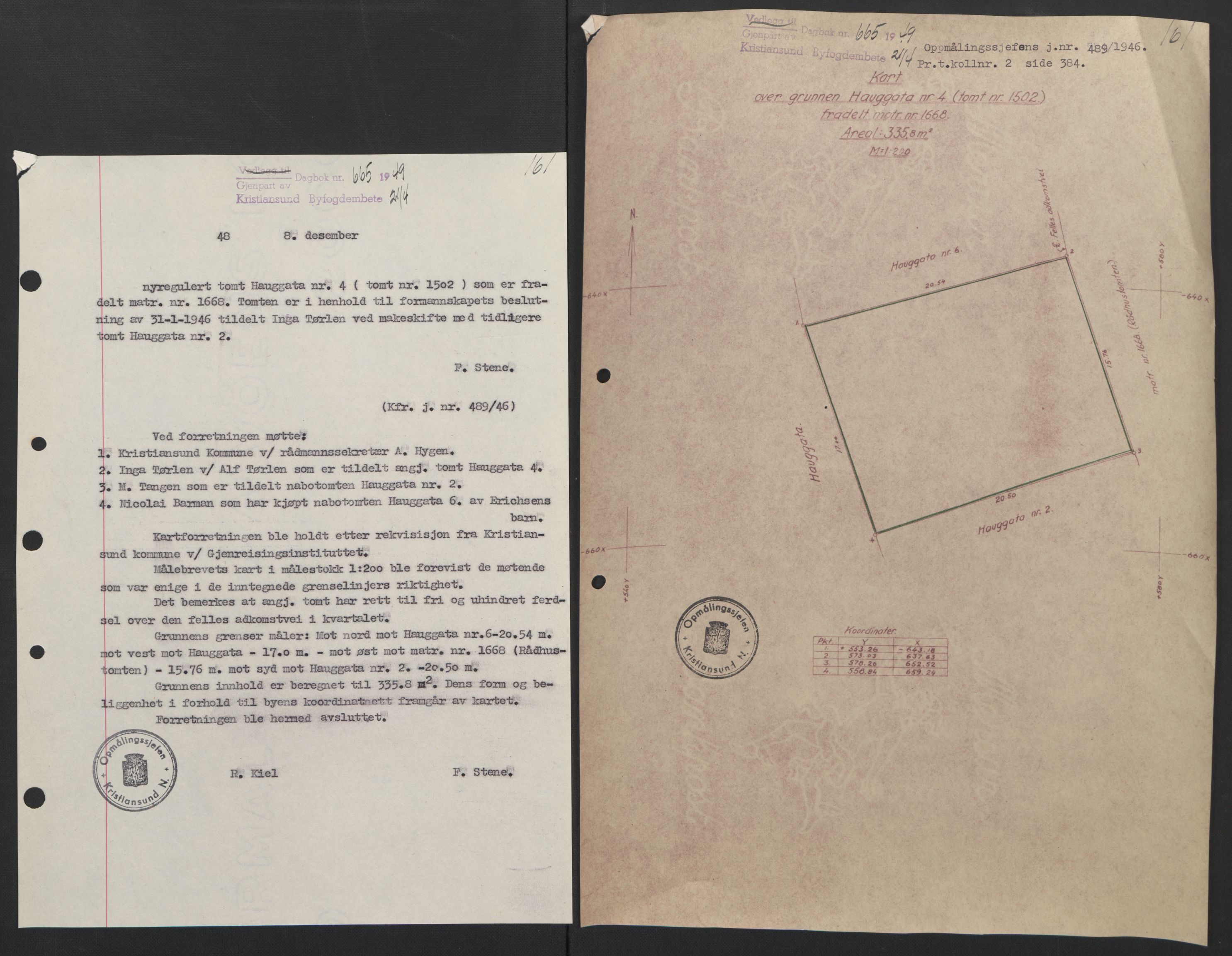 Kristiansund byfogd, AV/SAT-A-4587/A/27: Mortgage book no. 42, 1947-1950, Diary no: : 665/1949