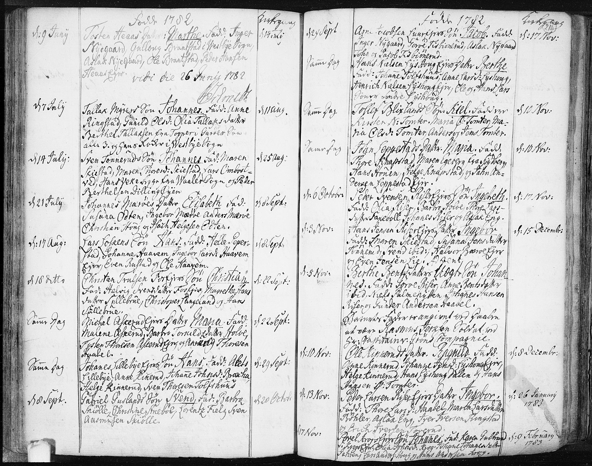 Hobøl prestekontor Kirkebøker, AV/SAO-A-2002/F/Fa/L0001: Parish register (official) no. I 1, 1733-1814, p. 215