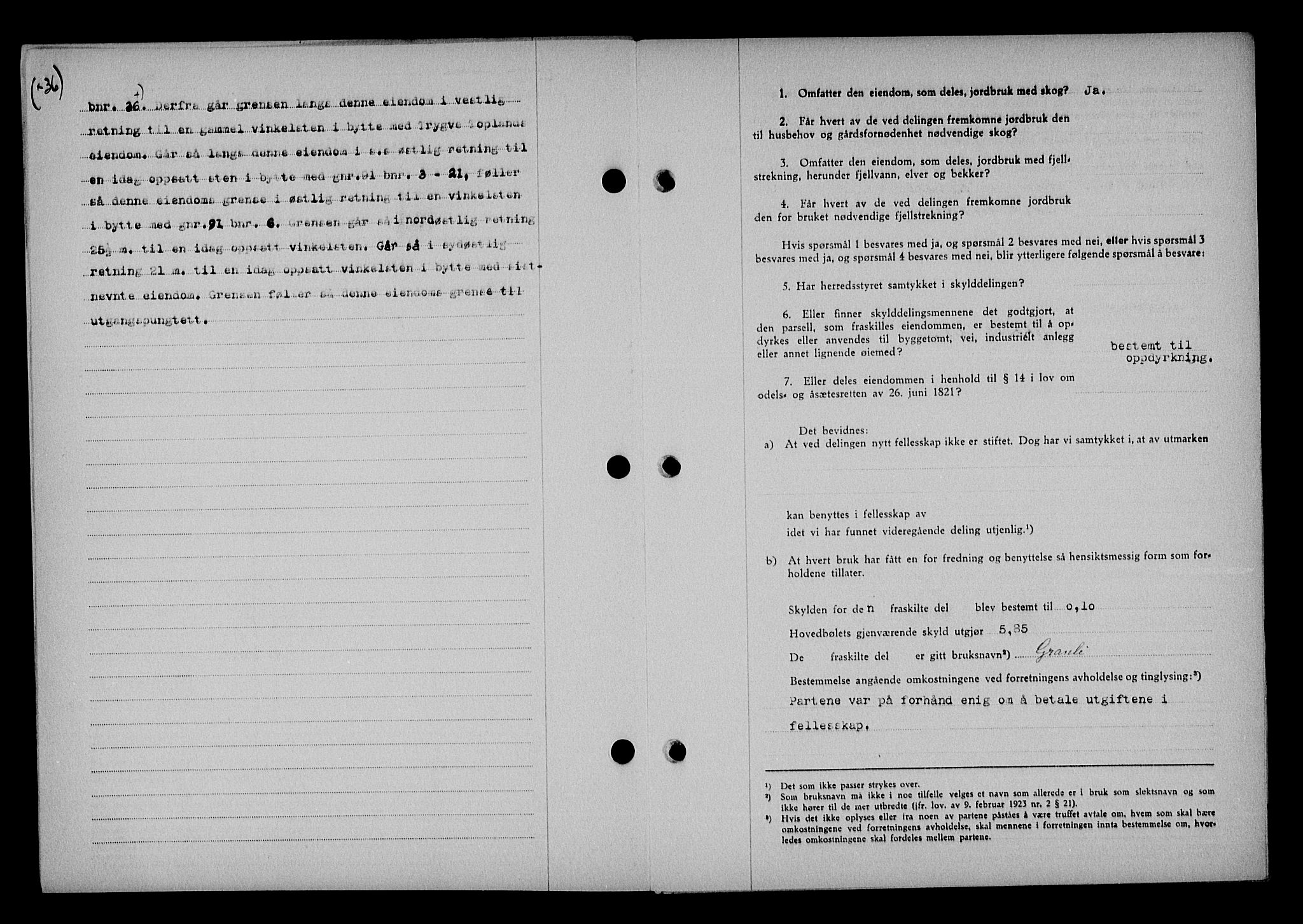 Vestre Nedenes/Sand sorenskriveri, SAK/1221-0010/G/Gb/Gba/L0053: Mortgage book no. A 6, 1944-1945, Diary no: : 523/1944