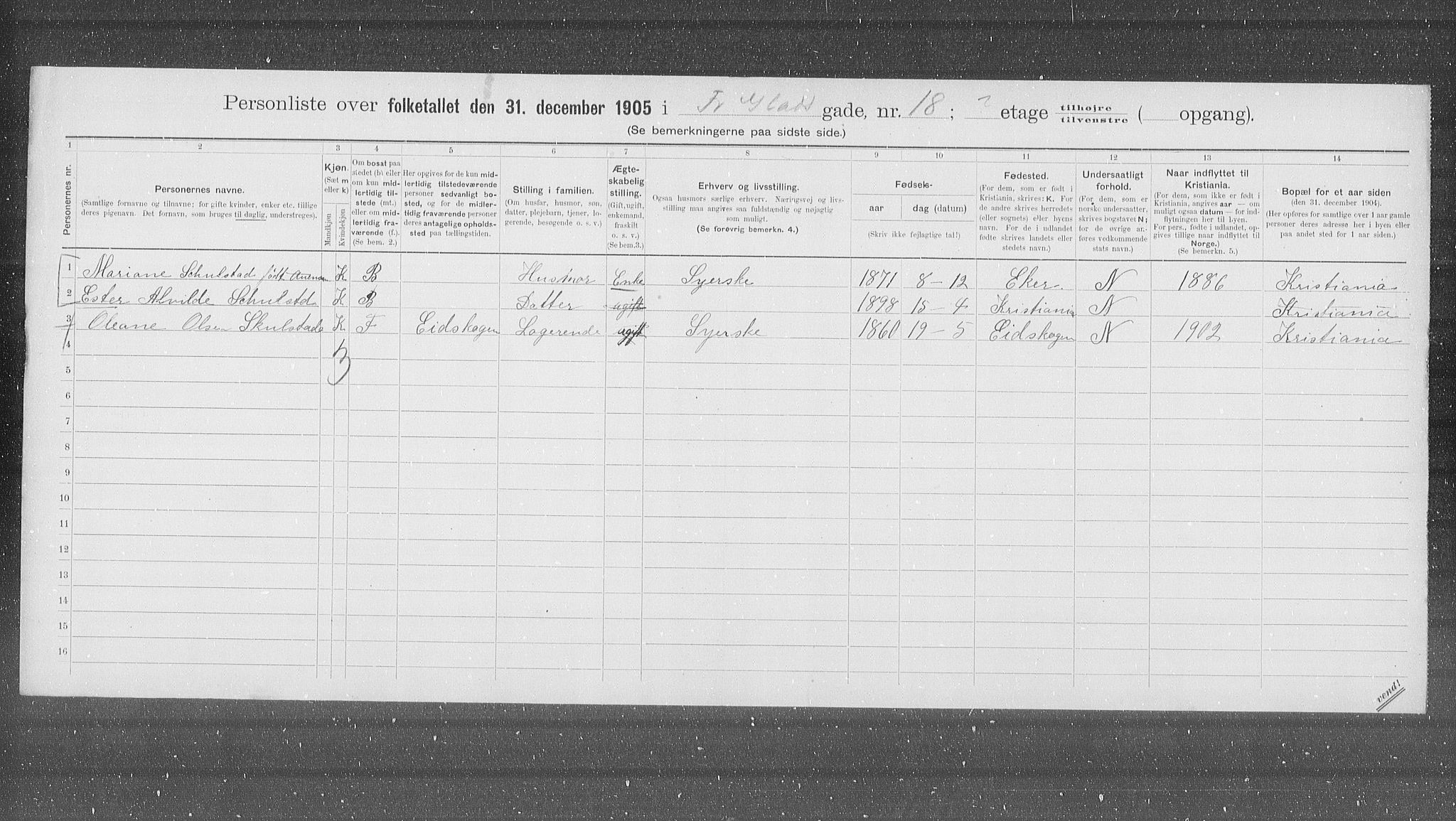 OBA, Municipal Census 1905 for Kristiania, 1905, p. 13779