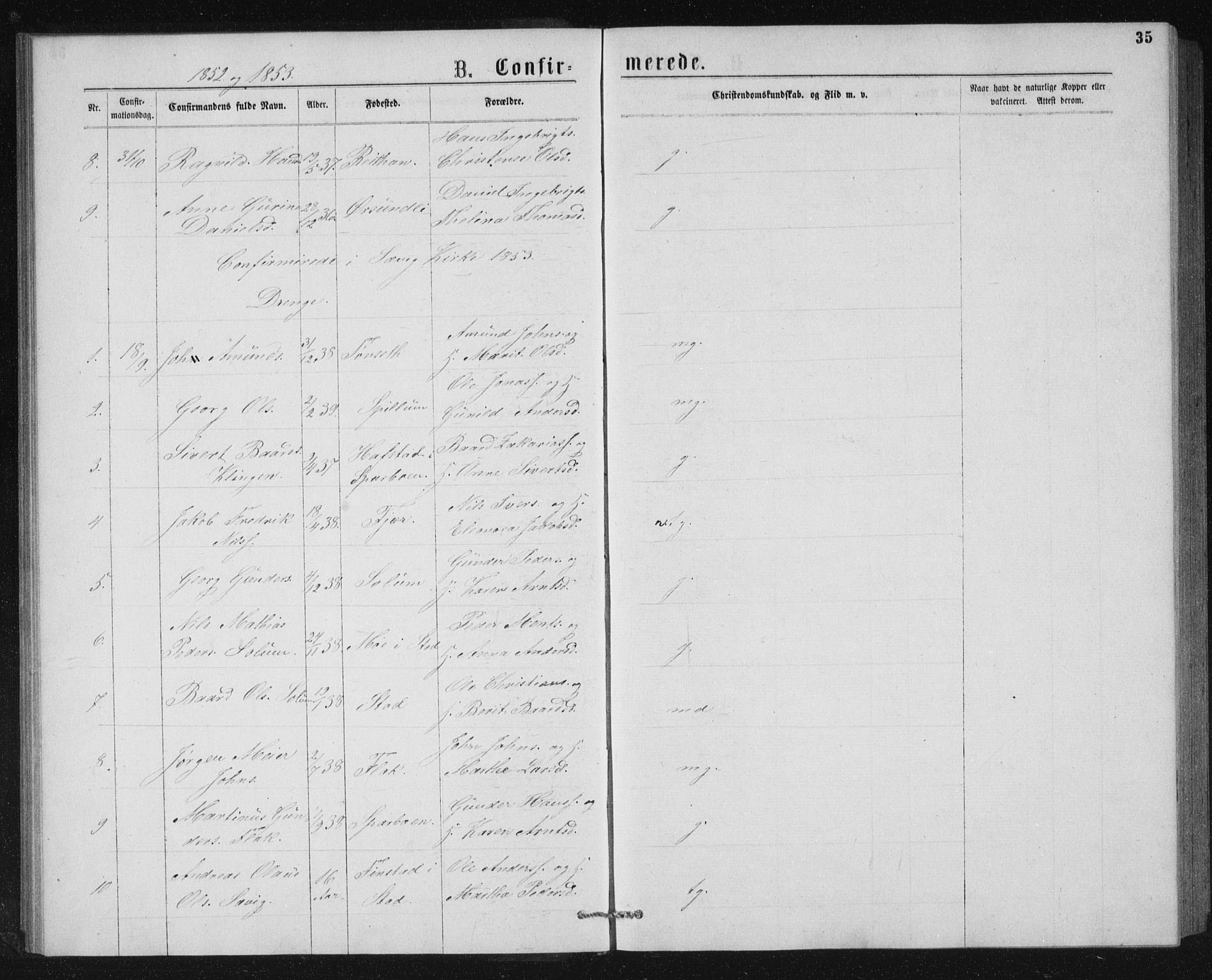 Ministerialprotokoller, klokkerbøker og fødselsregistre - Nord-Trøndelag, SAT/A-1458/768/L0567: Parish register (official) no. 768A02, 1837-1865, p. 35