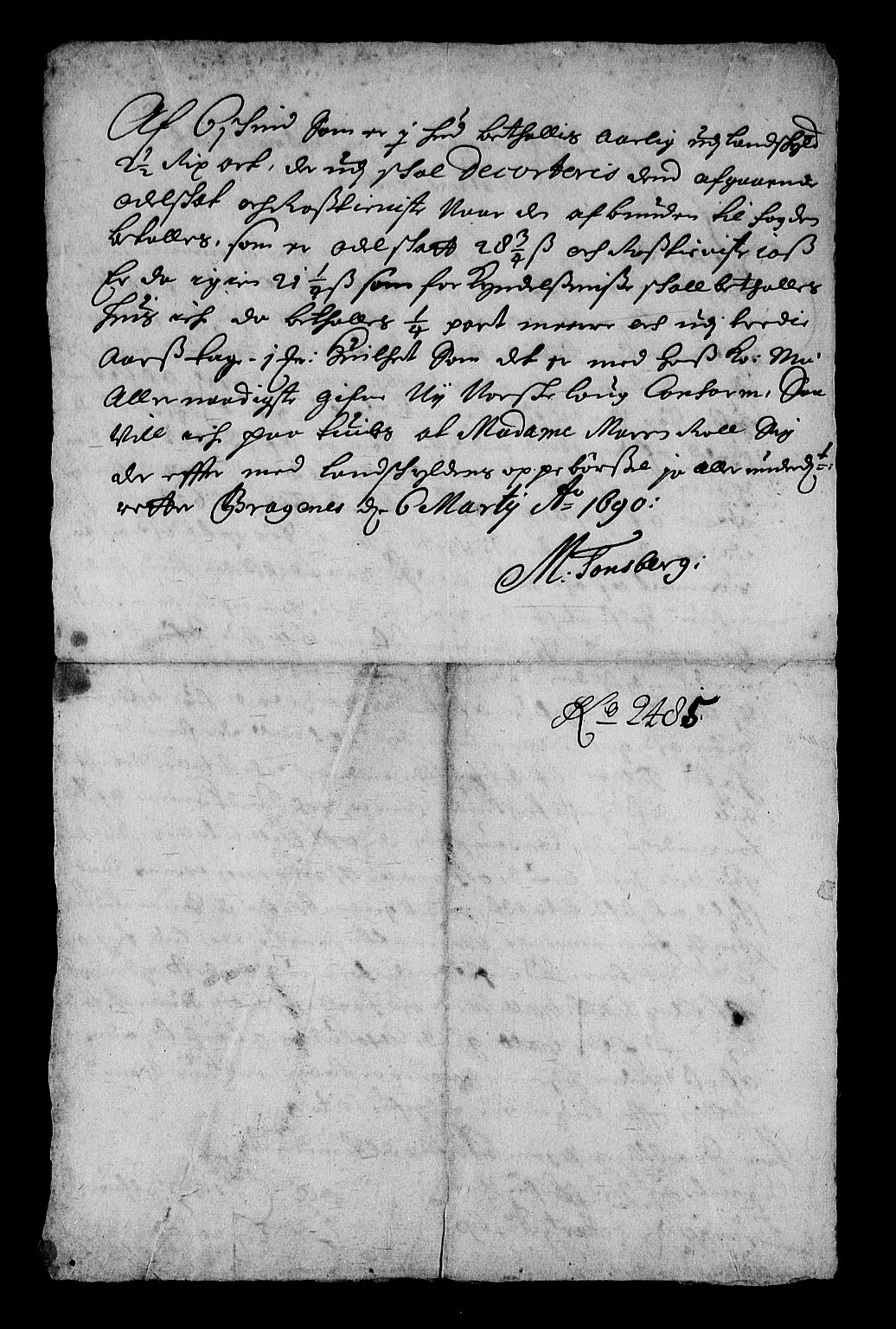 Stattholderembetet 1572-1771, AV/RA-EA-2870/Af/L0003: Avskrifter av vedlegg til originale supplikker, nummerert i samsvar med supplikkbøkene, 1689-1691, p. 124