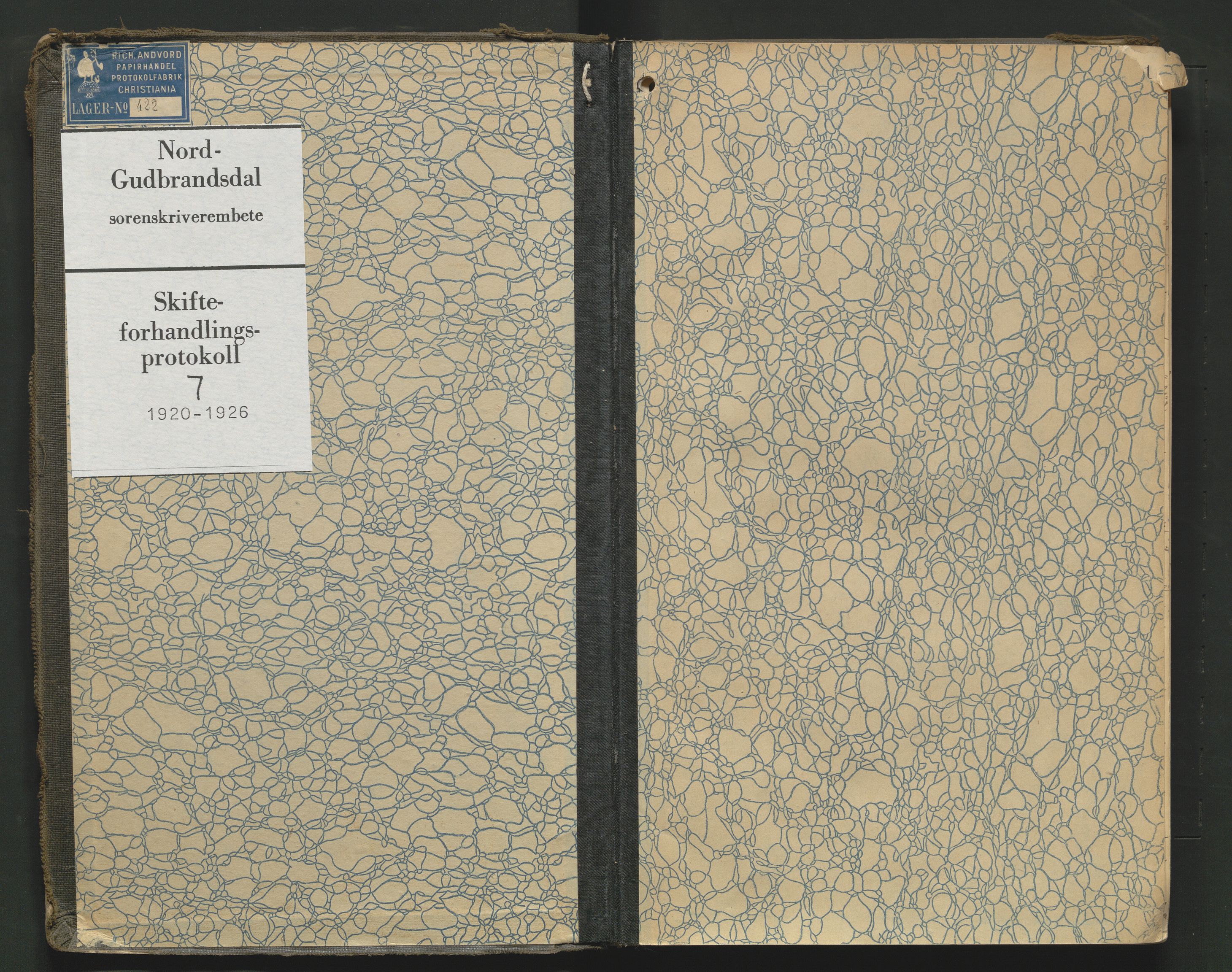 Nord-Gudbrandsdal tingrett, AV/SAH-TING-002/J/Jc/L0007: Skifteforhandlingsprotokoll, 1920-1926