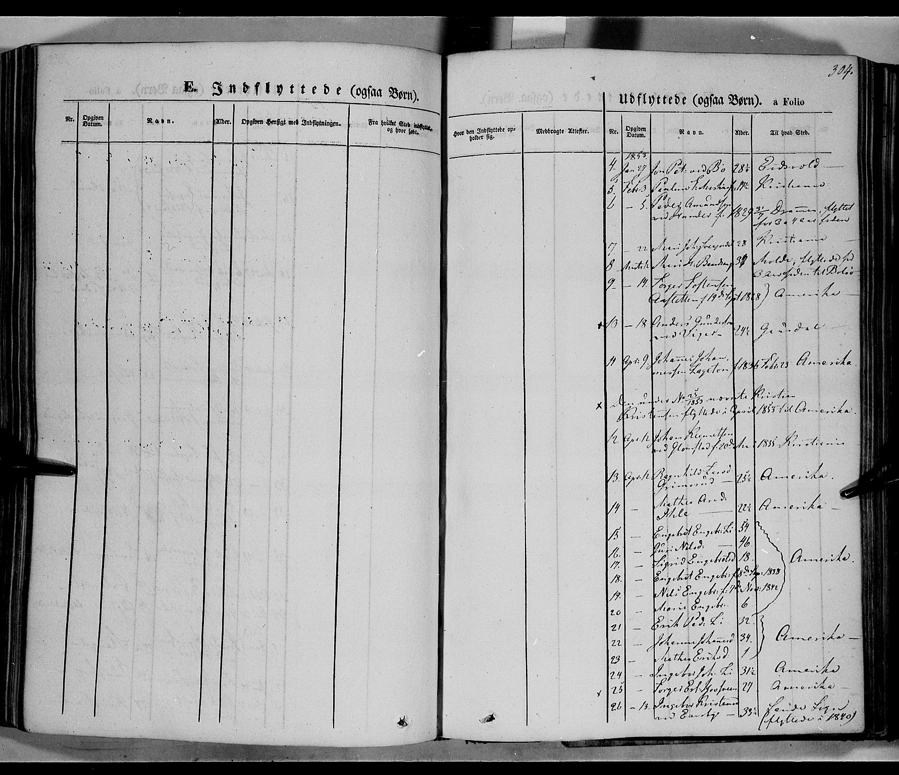 Øyer prestekontor, SAH/PREST-084/H/Ha/Haa/L0005: Parish register (official) no. 5, 1842-1857, p. 304