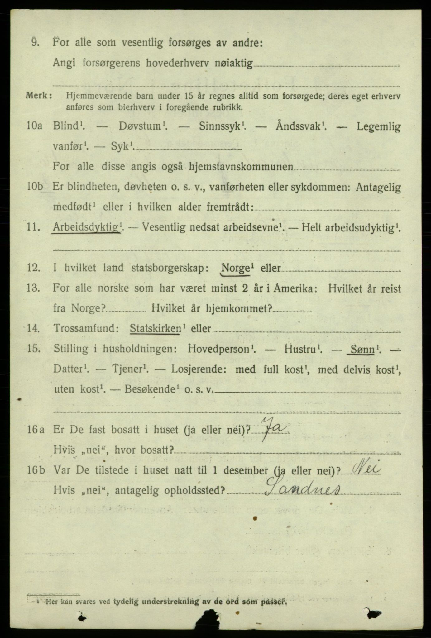 SAB, 1920 census for Kvinnherad, 1920, p. 10421