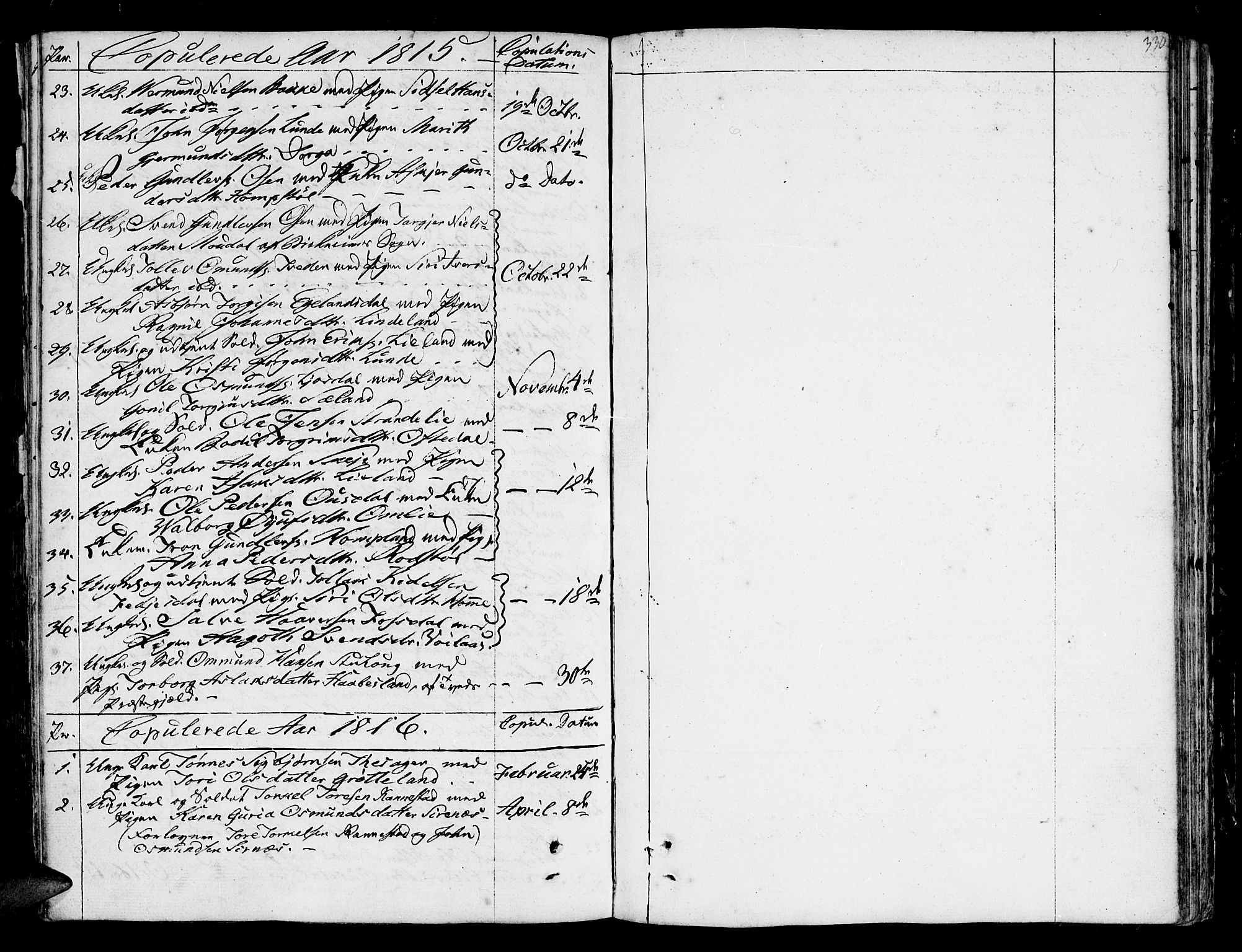 Bakke sokneprestkontor, SAK/1111-0002/F/Fa/Faa/L0002: Parish register (official) no. A 2, 1780-1816, p. 330
