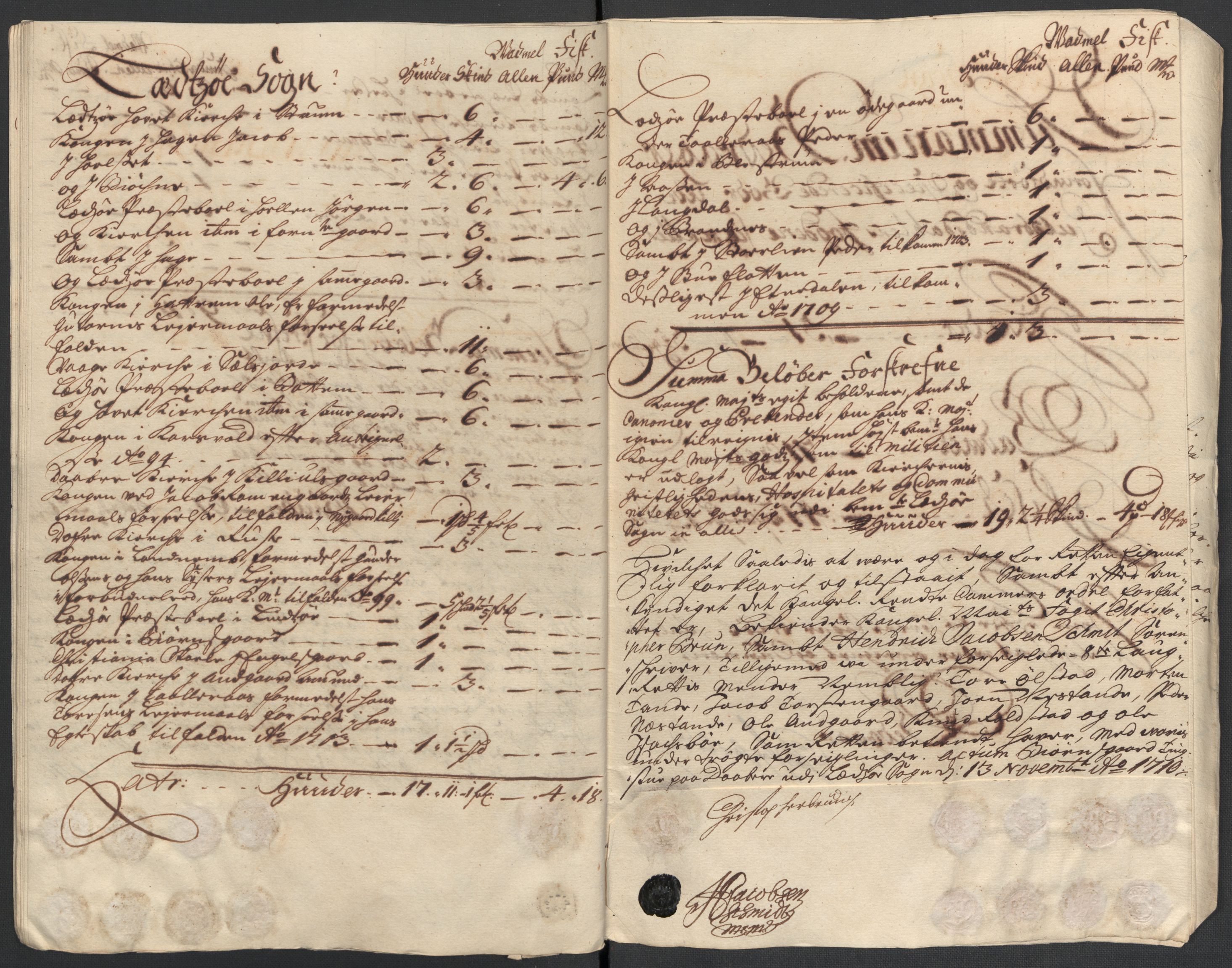 Rentekammeret inntil 1814, Reviderte regnskaper, Fogderegnskap, AV/RA-EA-4092/R17/L1179: Fogderegnskap Gudbrandsdal, 1708-1710, p. 417