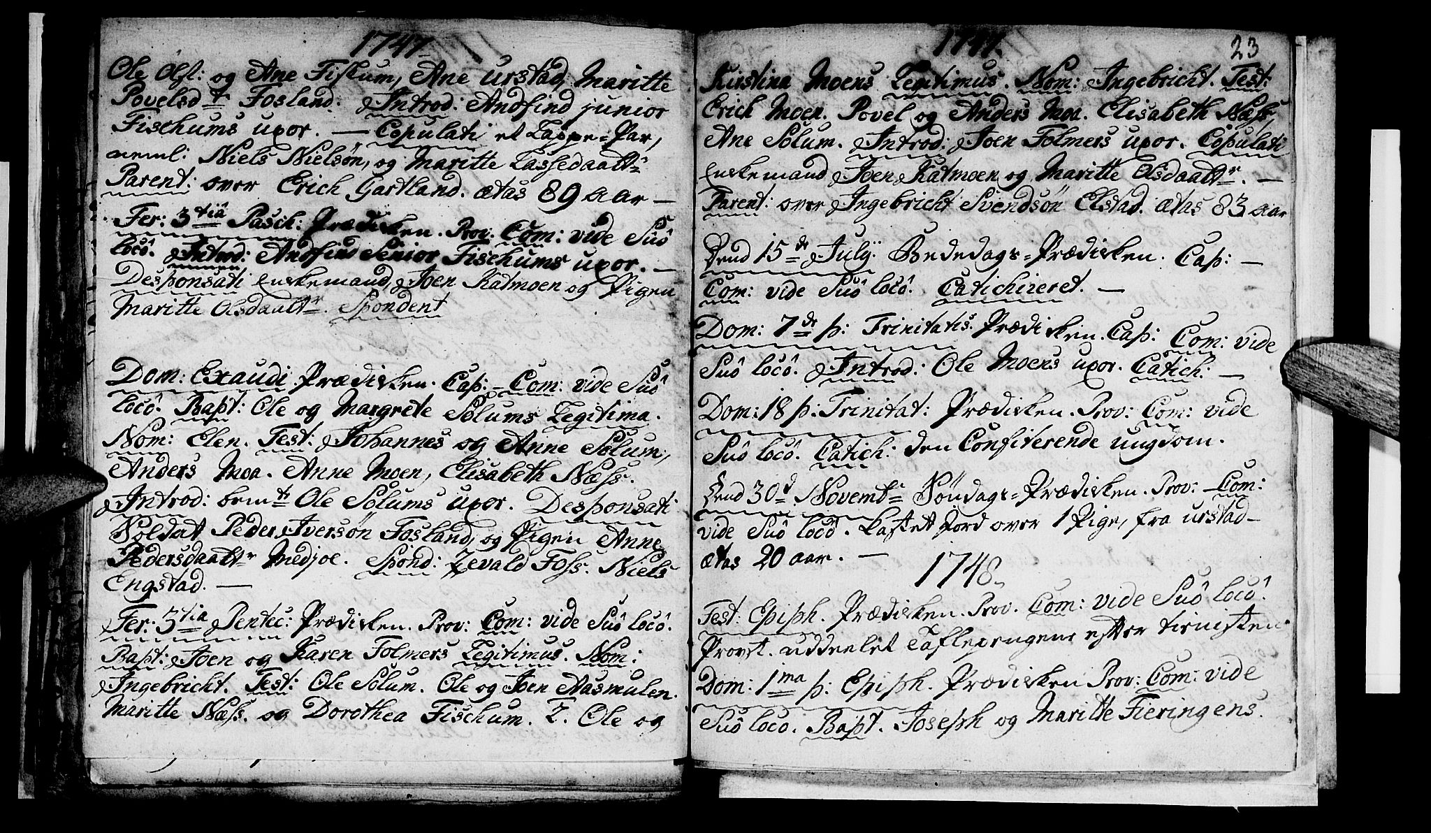 Ministerialprotokoller, klokkerbøker og fødselsregistre - Nord-Trøndelag, SAT/A-1458/759/L0525: Parish register (official) no. 759A01, 1706-1748, p. 23