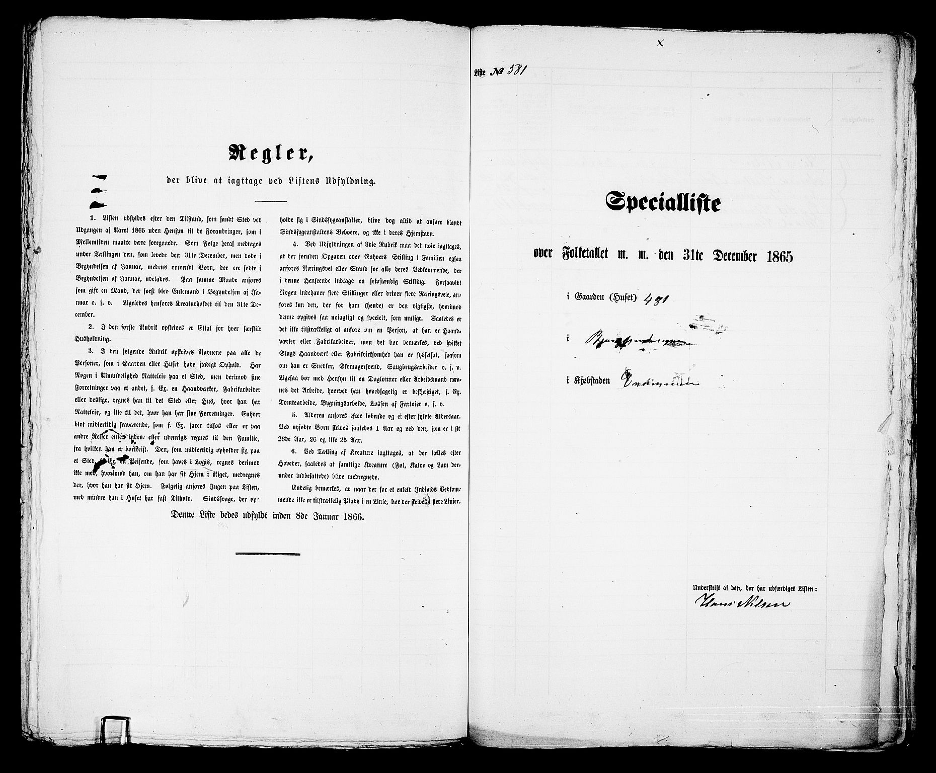 RA, 1865 census for Bragernes in Drammen, 1865, p. 1205