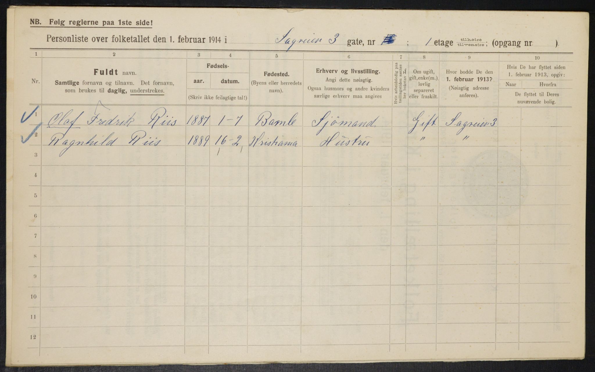 OBA, Municipal Census 1914 for Kristiania, 1914, p. 86281