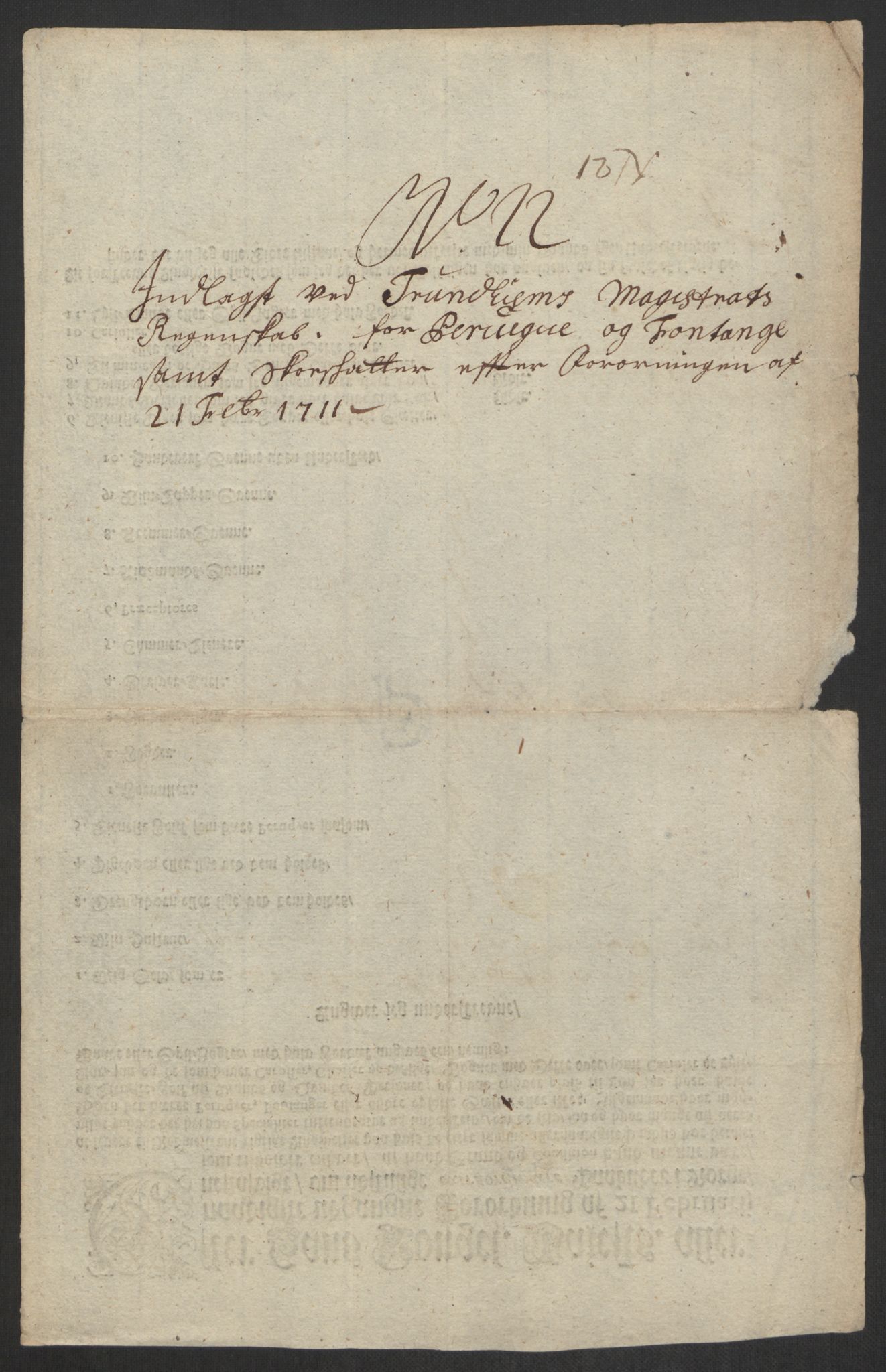 Rentekammeret inntil 1814, Reviderte regnskaper, Byregnskaper, AV/RA-EA-4066/R/Rs/L0507: [S3] Kontribusjonsregnskap, 1699-1711, p. 532