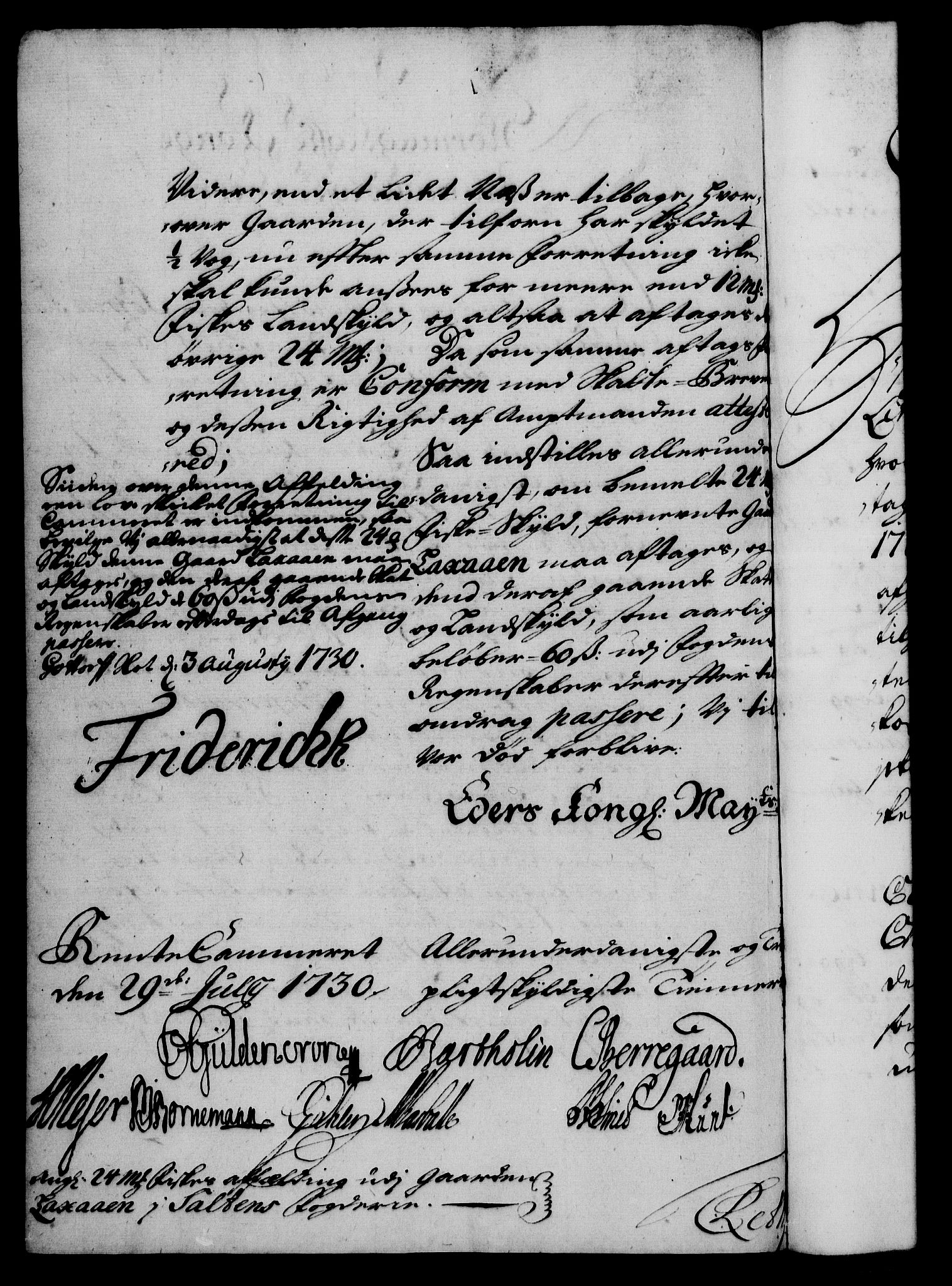 Rentekammeret, Kammerkanselliet, RA/EA-3111/G/Gf/Gfa/L0013: Norsk relasjons- og resolusjonsprotokoll (merket RK 52.13), 1730, p. 502