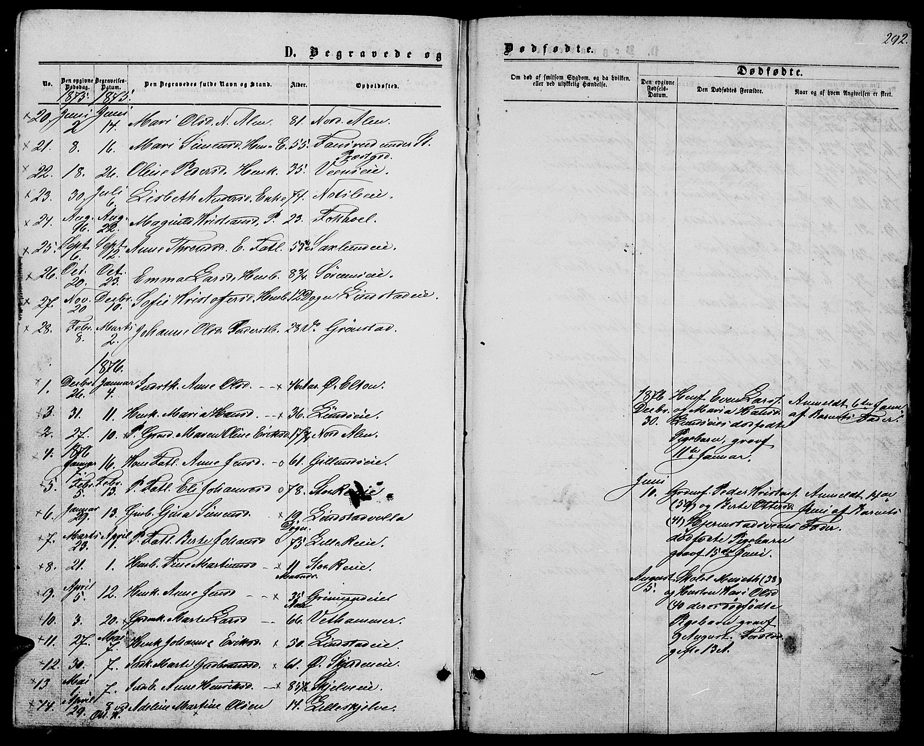 Stange prestekontor, AV/SAH-PREST-002/L/L0006: Parish register (copy) no. 6, 1864-1882, p. 292